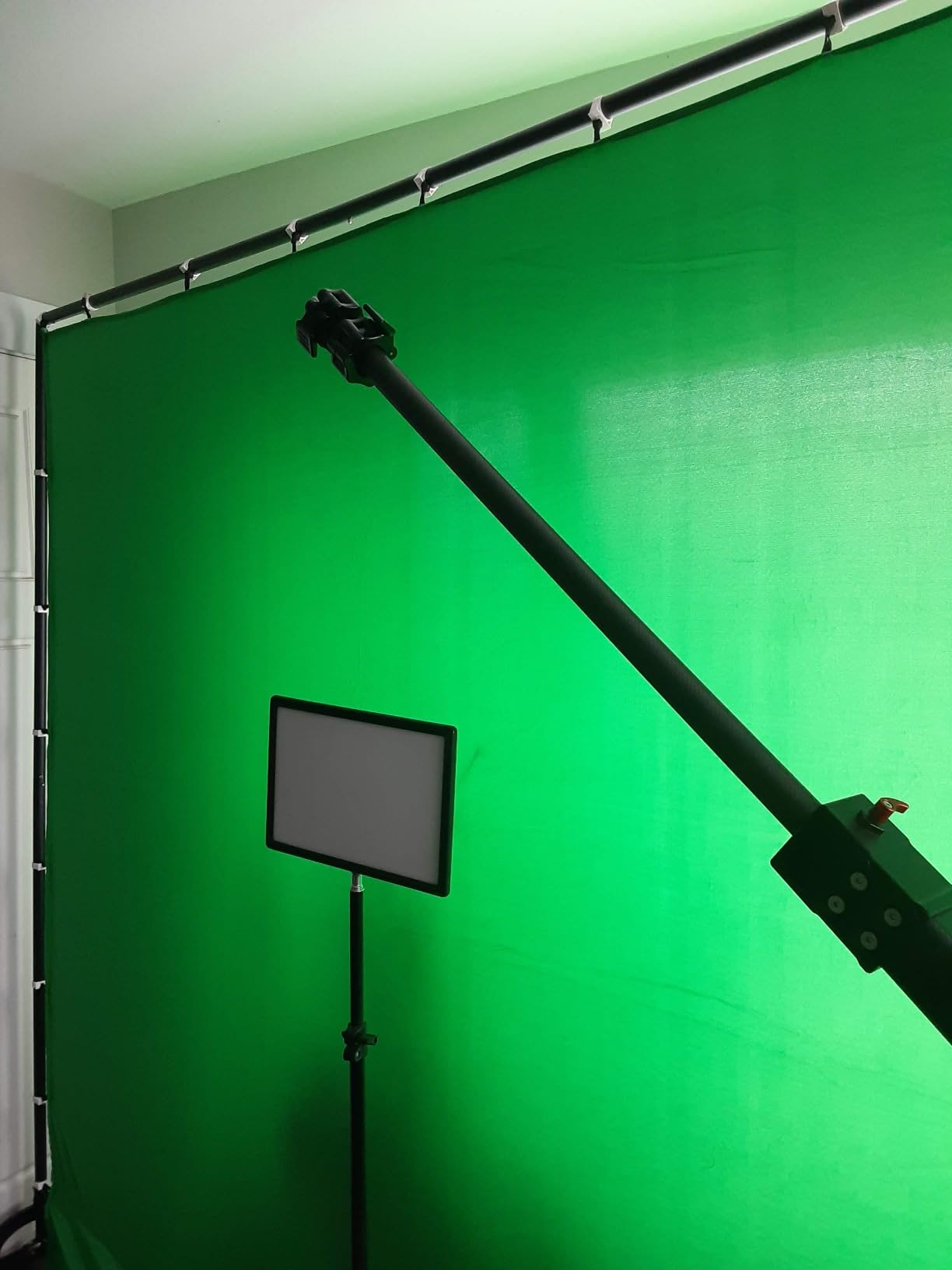 7x10ft Green Screen Backdrop with Stand,Movable Backdrop Stand with Wheels Greenscreen Background for Streaming,Studio Video Recording,Zoom Meeting,Party customer photo 1