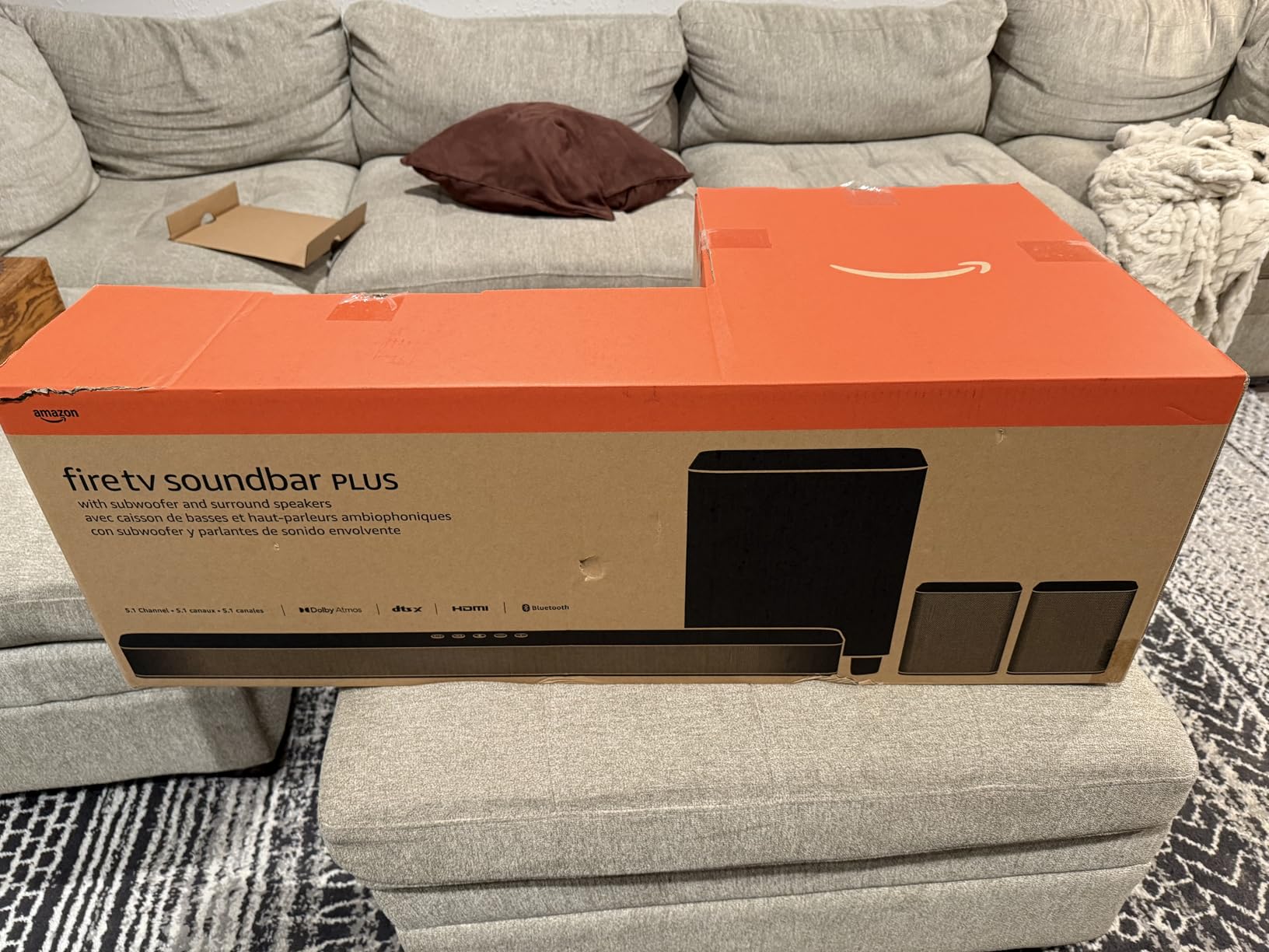 Amazon Fire TV Soundbar Plus with subwoofer and surround sound speakers (newest model), 5.1 channel, Dolby Atmos, clear dialogue customer photo 1