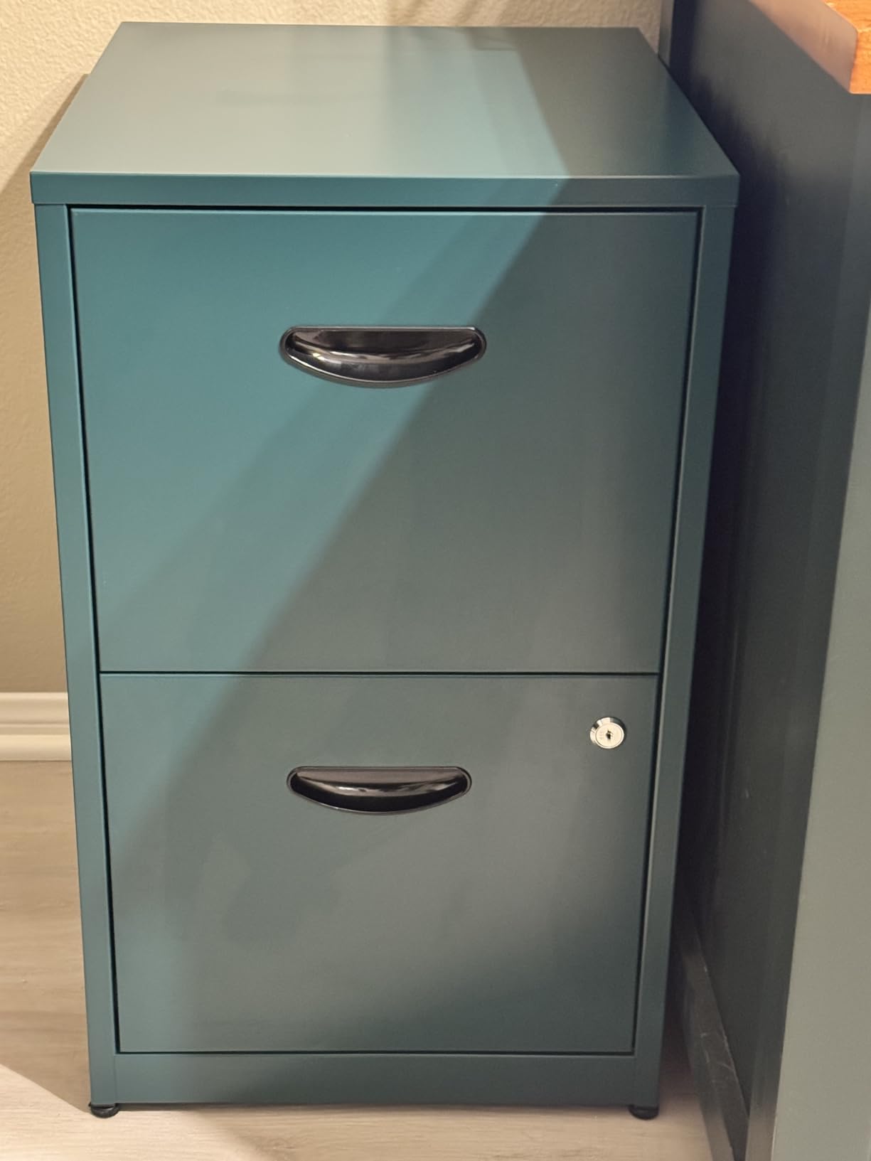 Polup 2 Drawer File Cabinet with Lock, Metal Filing Cabinet for Home Office | Small Locking Cabinet for Under Desk Storage, Printer Stand, Fits Letter Size, Black, 26