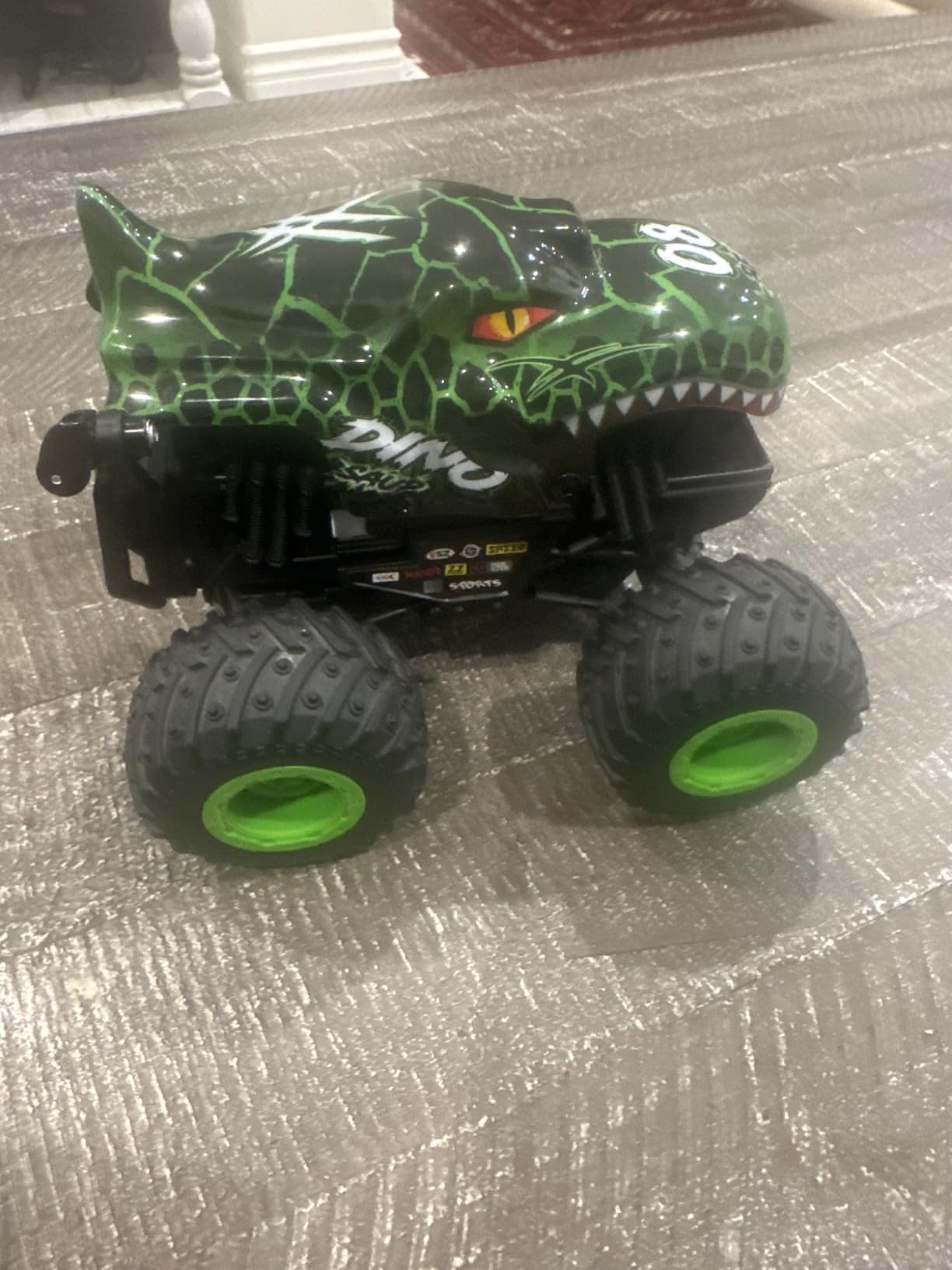 BEZGAR Monster Truck Toys,1:20 Remote Control Car with Light & Music | Green Dinosaur Toys for Kids,RC Truck with 360° Spins and Drifting, Toy Car Gifts for Boys, Battery Life of 20 Minutes customer photo 2