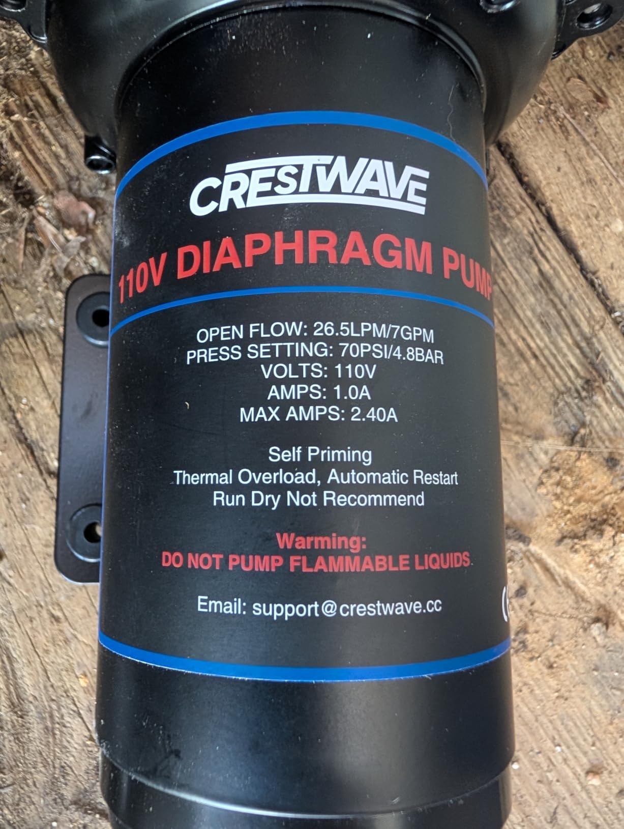 CrestWave Fresh Water Pump 7GPM 70PSI, 110V AC, Upgraded Five Chamber Self-Priming Diaphragm Water Pump with Pressure Switch and Strainer for RV, Home Water System, Irrigating & Industrial Settings customer photo 2