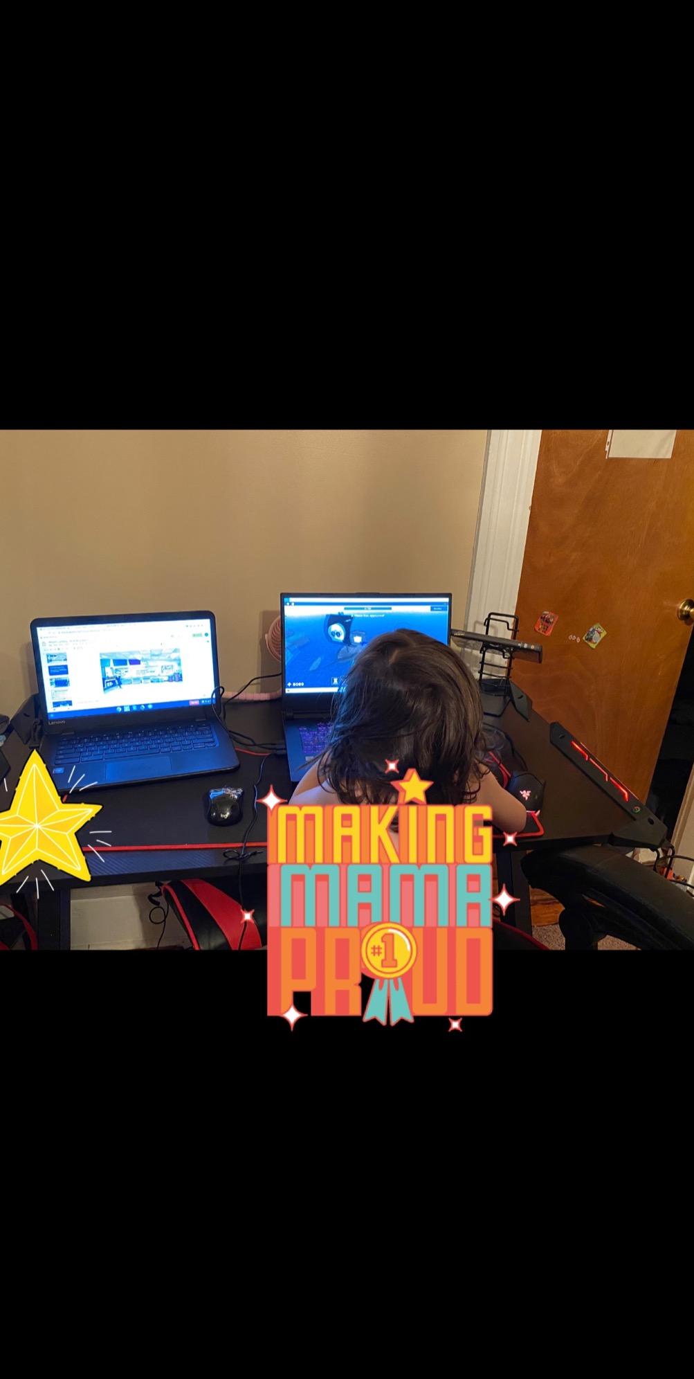 EUREKA ERGONOMIC Gaming Desk, 60 Inch Computer Desk with RGB LED Lights customer photo 2