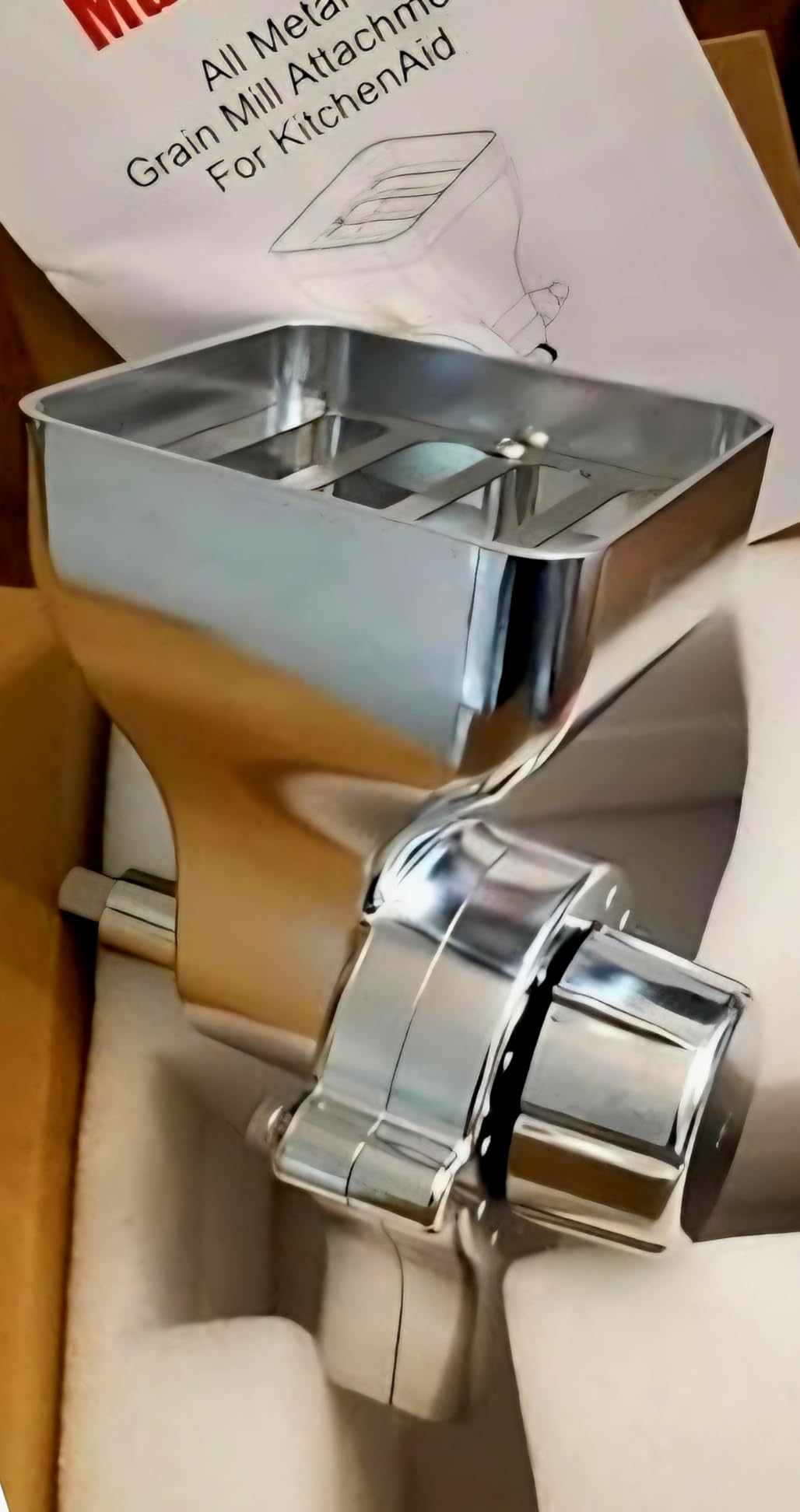 All Metal Grain Mill Attachment For Kitchenaid Stand Mixer, 12 Levels Flour Mill Grinder for Home, Fit for Grinding Wheat, Corn, Oats, Buckwheat,Millet and Other Cereals customer photo 2