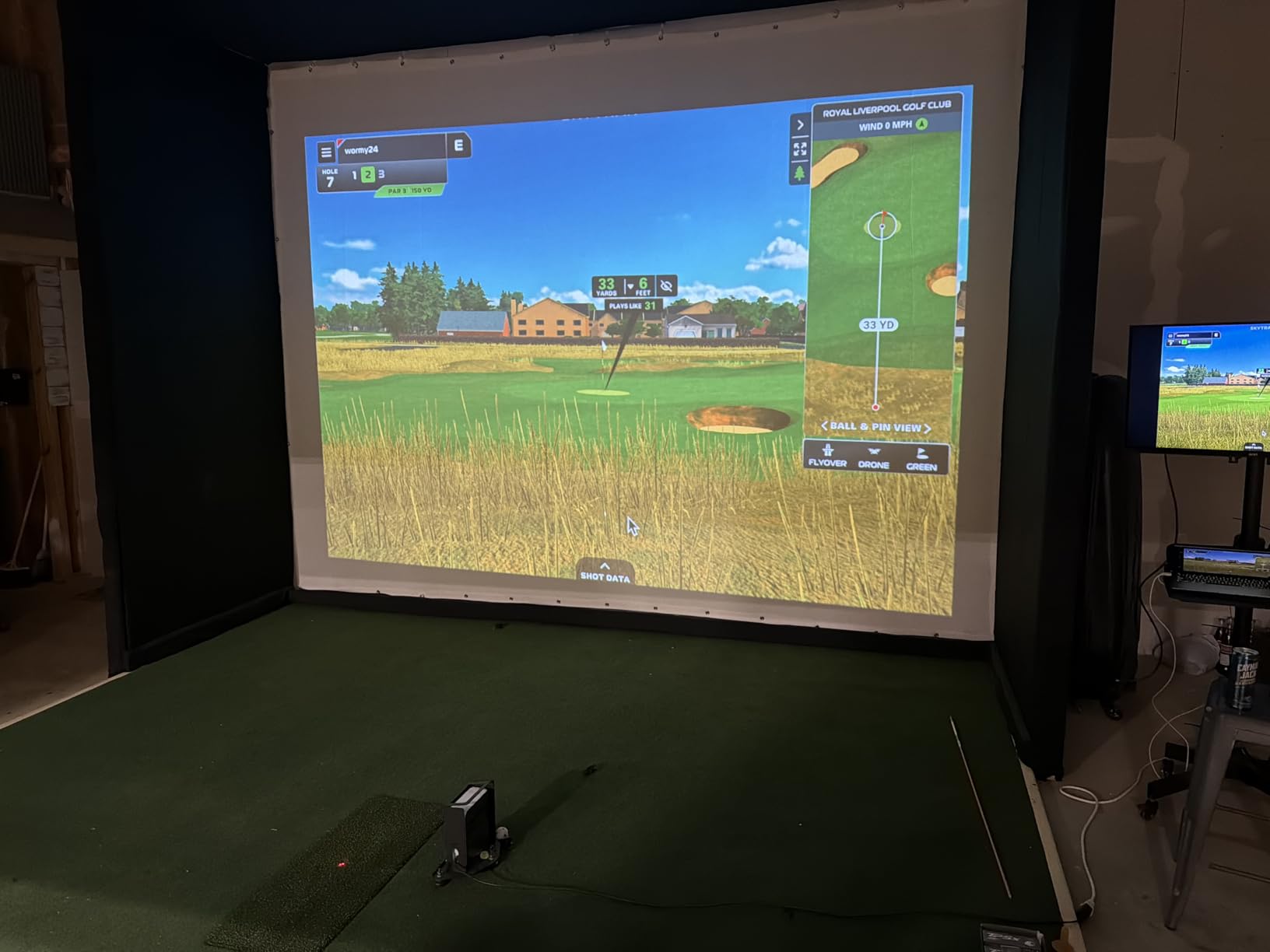 Golf Simulator Impact Screen, Premium Triple Layer Launch Monitor Projector Screen with HD Visuals, Indoor Practice Screen for Enclosure and Net, Hitting Screen with Grommets & Bungee Cords customer photo 1