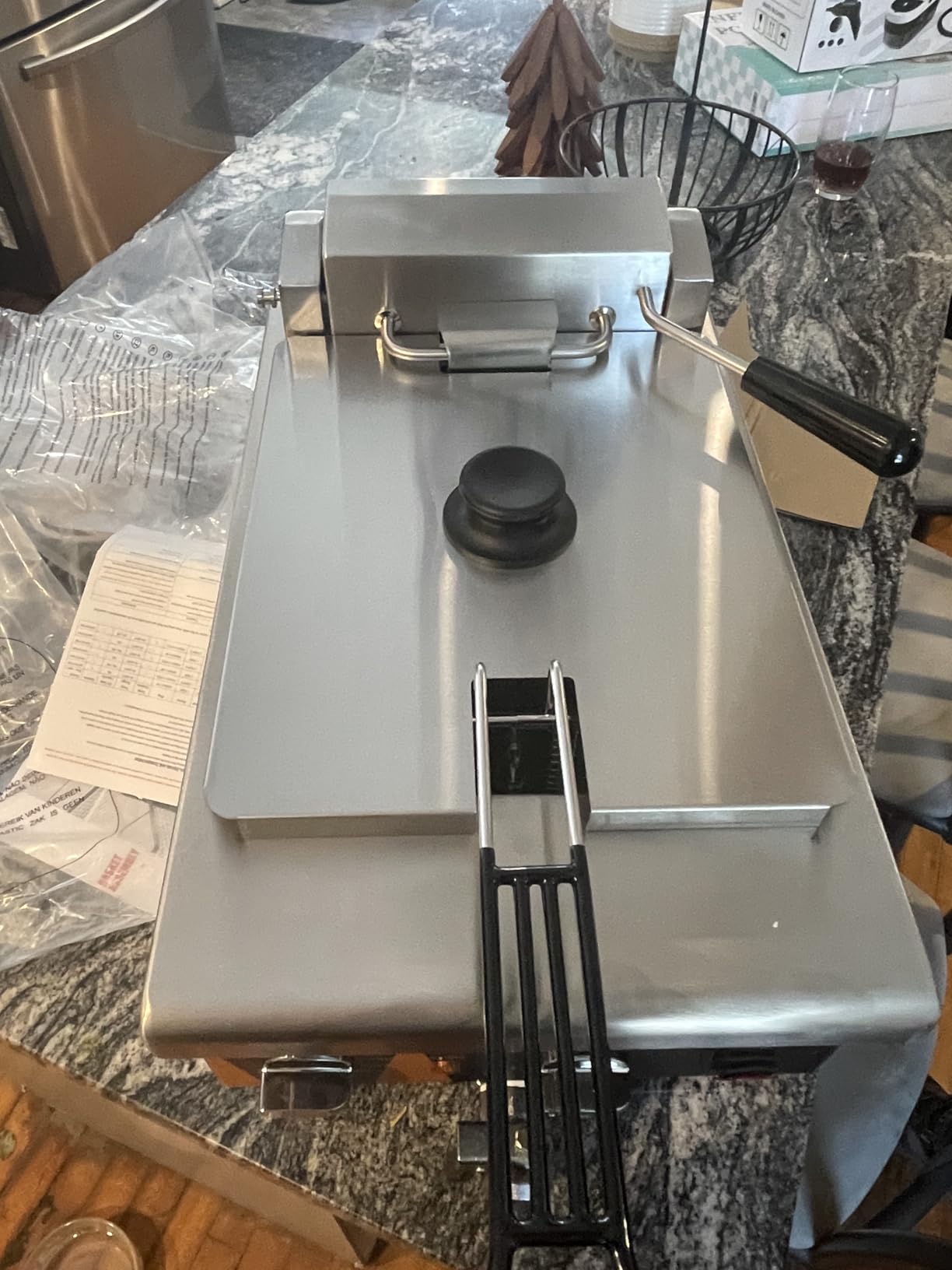 Commercial Deep Fryer 3500W Electric Countertop Fryer 25.4Qt Heavy Duty | Large Capacity Stainless Steel Deep Fryers with Double Baskets, Lid and High Legs for Restaurant, UL Certified customer photo 1