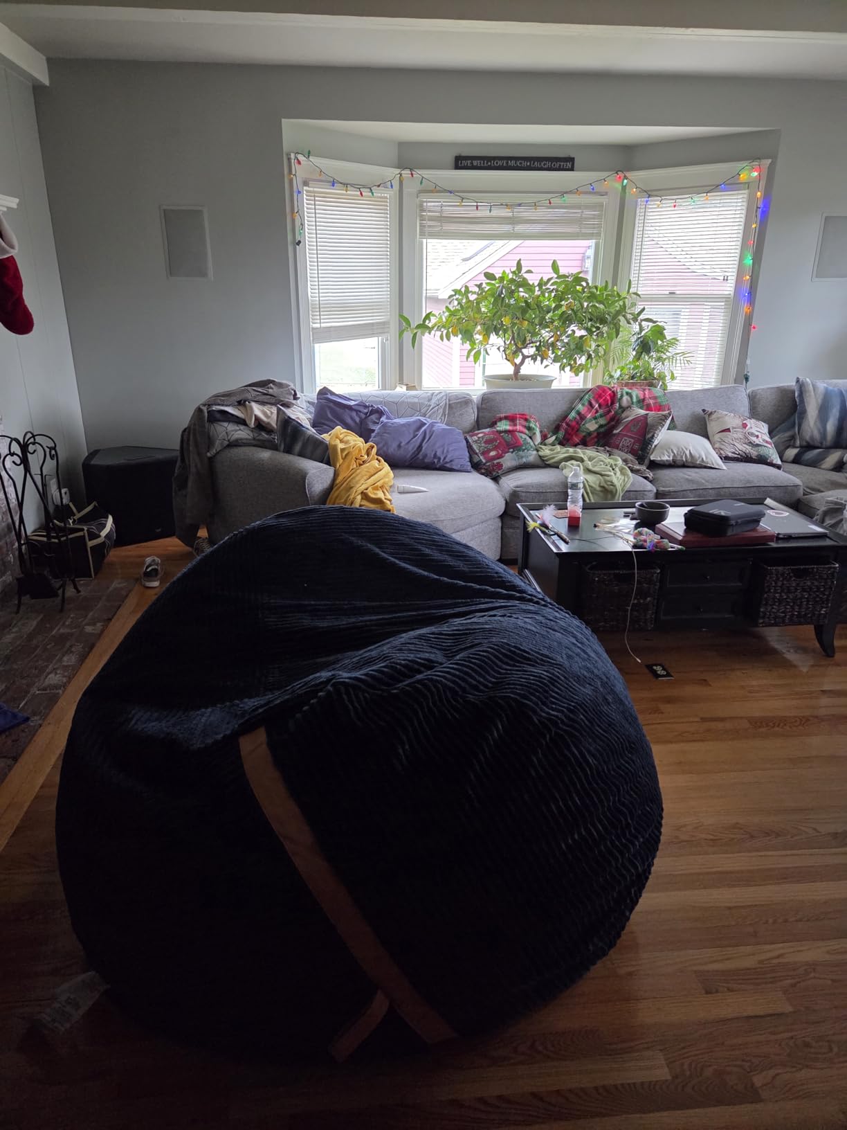 Big Joe Fuf 8Ft Giant Foam Bean Bag Chair, Oversized Couch with Removable Cover for Kids, Teens, Adults, Vanilla Latte Corded Plush, 8 Foot customer photo 2