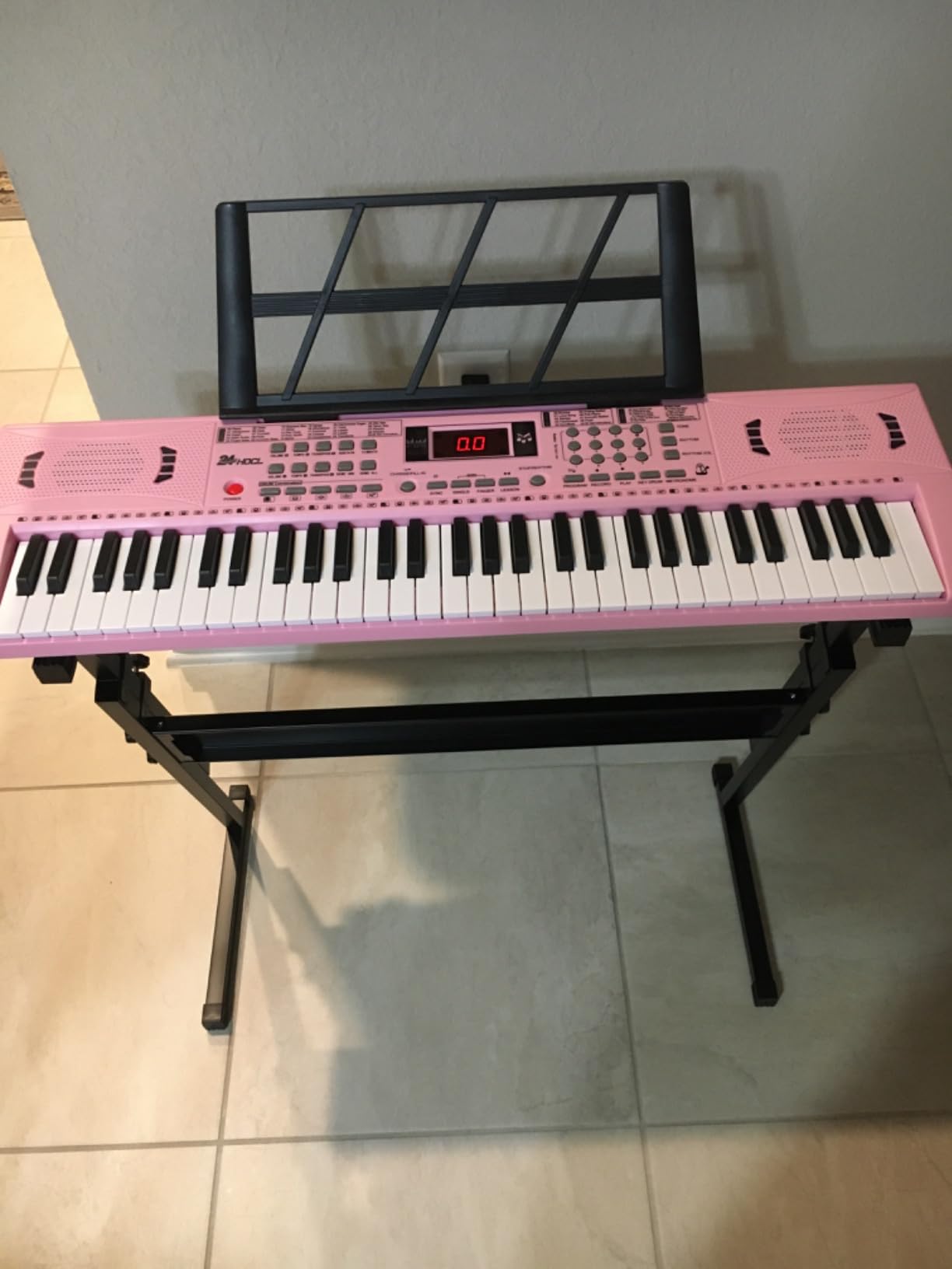 Kids Keyboard Piano, 61 Key Electronic Piano (Pink with Stand) customer photo 2