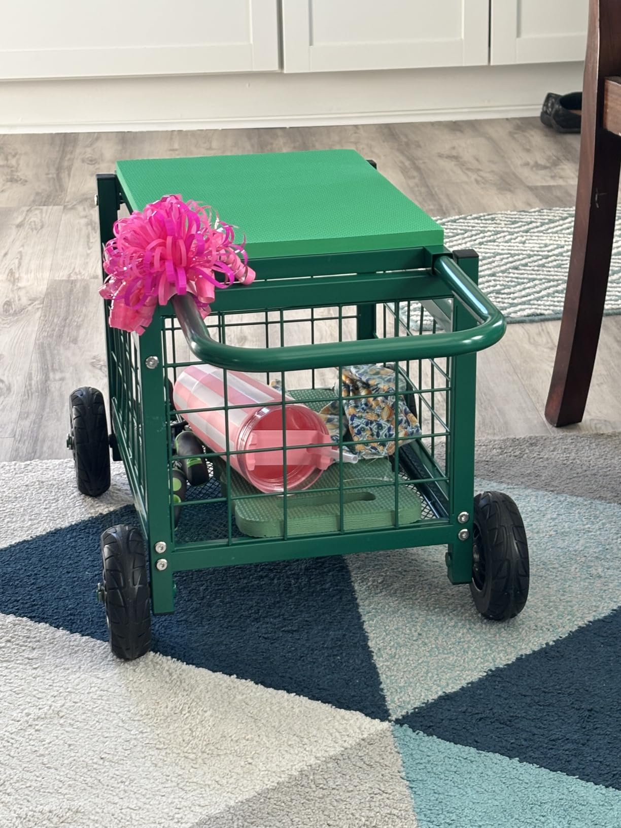 Garden Cart with Seat,3-in-1 Rolling Seat with Wheels for Seniors Gardening customer photo 2