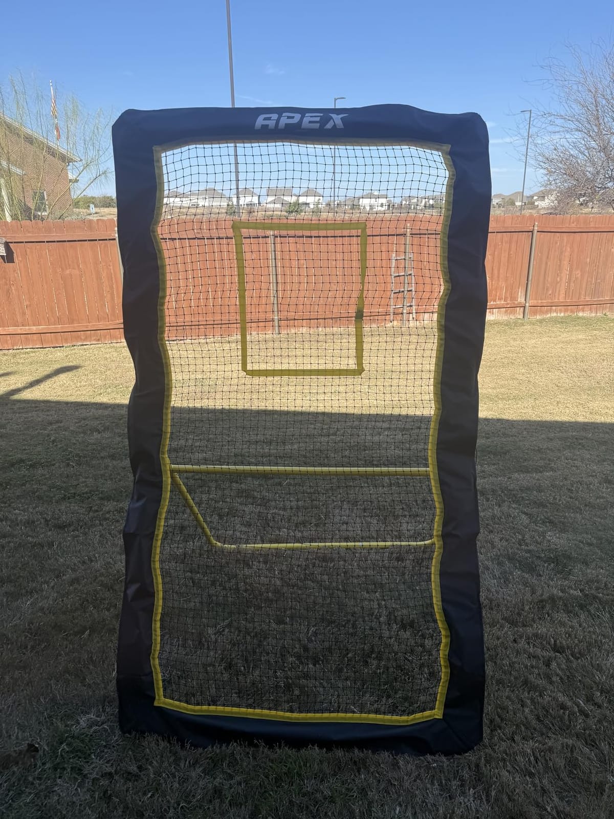 Apex Sports Professional Lacrosse Rebounder Volleyball Rebounder (4x7 Feet) - Adjustable 5 Angles, Soccer and Baseball Rebounder Practice Net with Precision Target Strip, Sturdy Frame customer photo 1