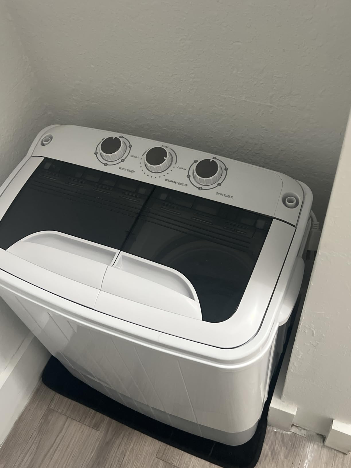 INTERGREAT Portable Washing Machine, 18lbs Twin Tub Portable Washer with Spin Cycle and Dryer, Semi-automatic Washer Machine Combo for Dorms, Apartments, Blue customer photo 1