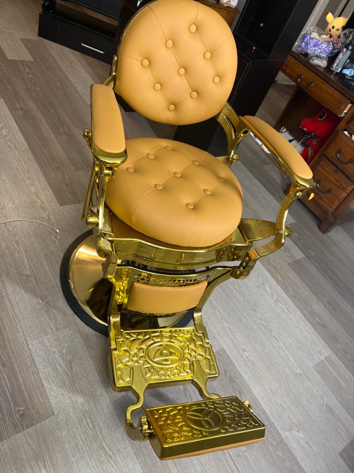 Antlu Barber Chair Salon Chair Hair Stylist, Vintage Heavy Duty 700lbs Hair Styling Chairs for Tattoo Barbershop Beauty Massage Tattoo (Black) customer photo 2