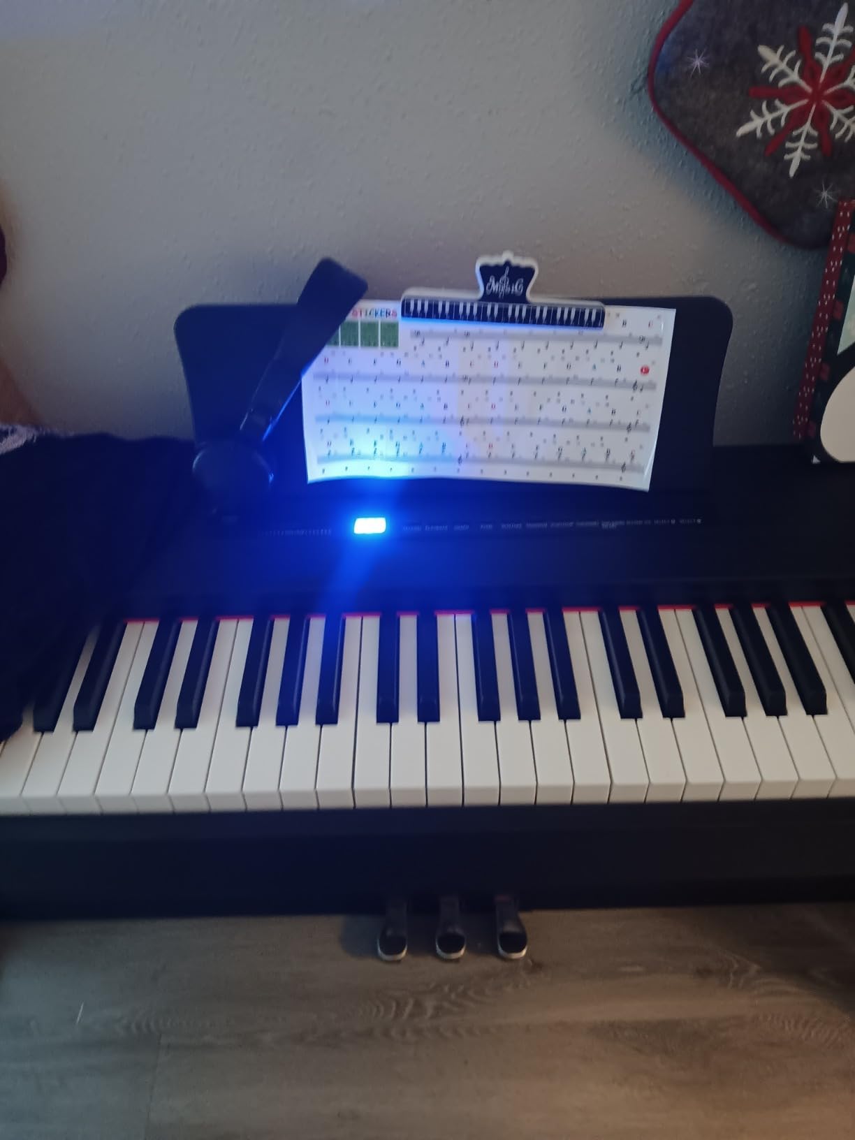 Ktaxon Digital Piano 88 Key Fully Weighted Action Upright Piano (Walnut) customer photo 1