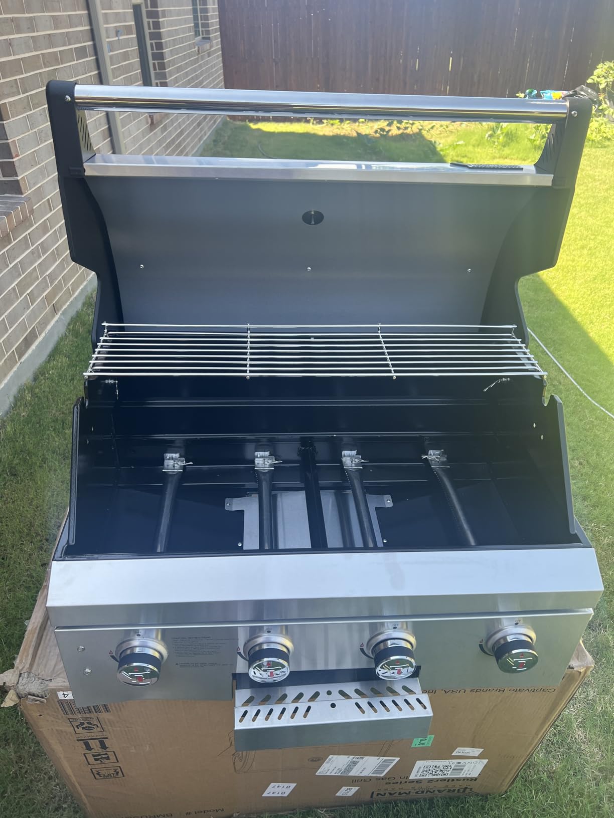 Brand-Man Built-In Gas Grill Head, 30-Inch 4-Burner Outdoor Kitchen Grill | Natural Gas Convertible Propane BBQ Island, Heavy Duty Stainless Steel with Cast Iron Grates and Griddle, 40,000BTUs customer photo 1