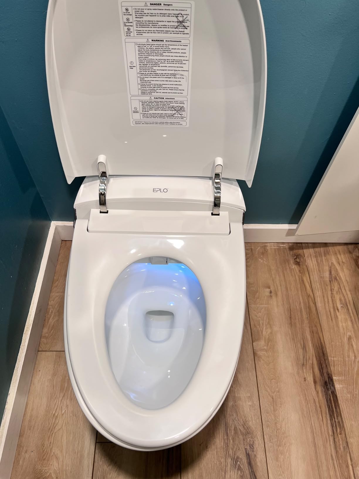 EPLO iX7 Smart Bidet Toilet with Auto Open/Close Heated Seat Foam Dispenser | Auto Flush,Tankless,High-Speed Dryer,Night Light, Warm Water Wash, ADA Comfort Height,ECO Modern,LED Display,Blackout Flush customer photo 1