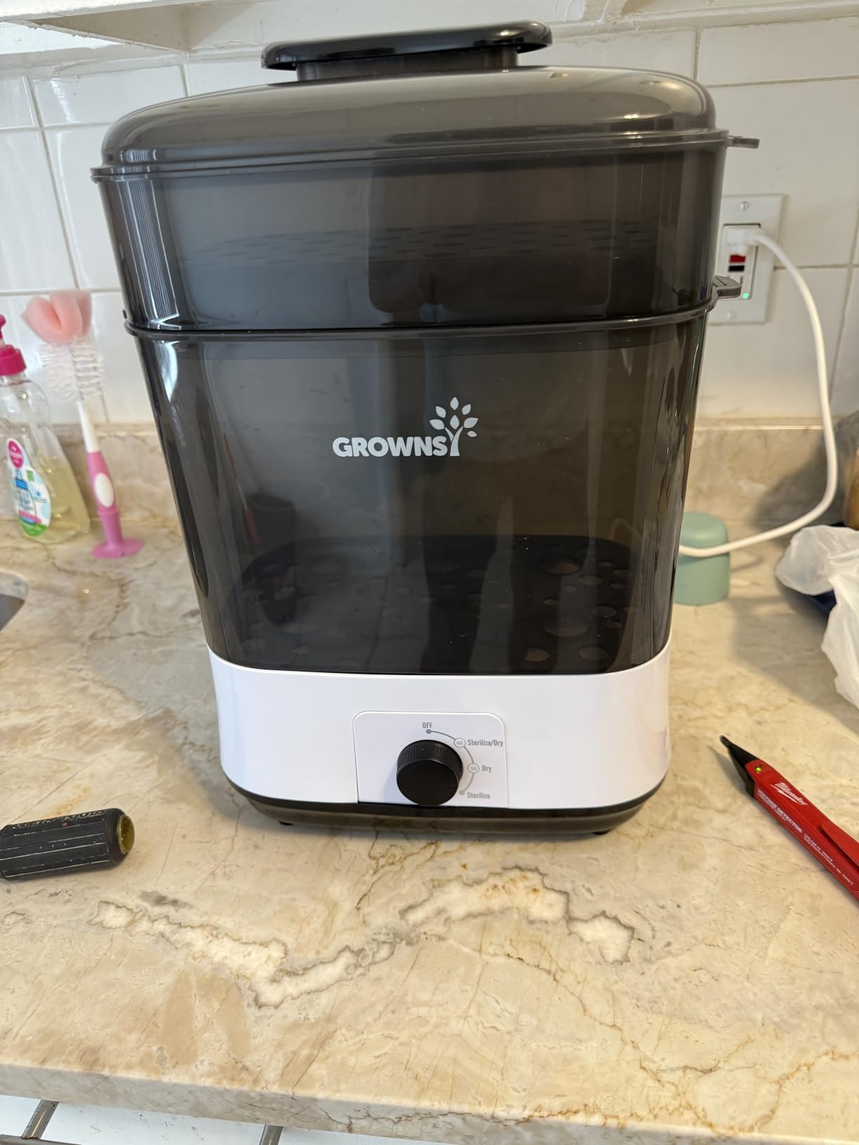 Grownsy 4-in-1 Large Capacity Baby Bottle Sterilizer and Dryer, Grey customer photo 2