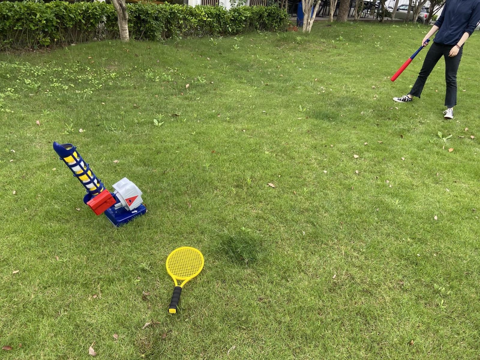 iPlay, iLearn Kids Pitching Machine Toys, 2 in 1 RC Baseball Tennis Pitcher customer photo 2