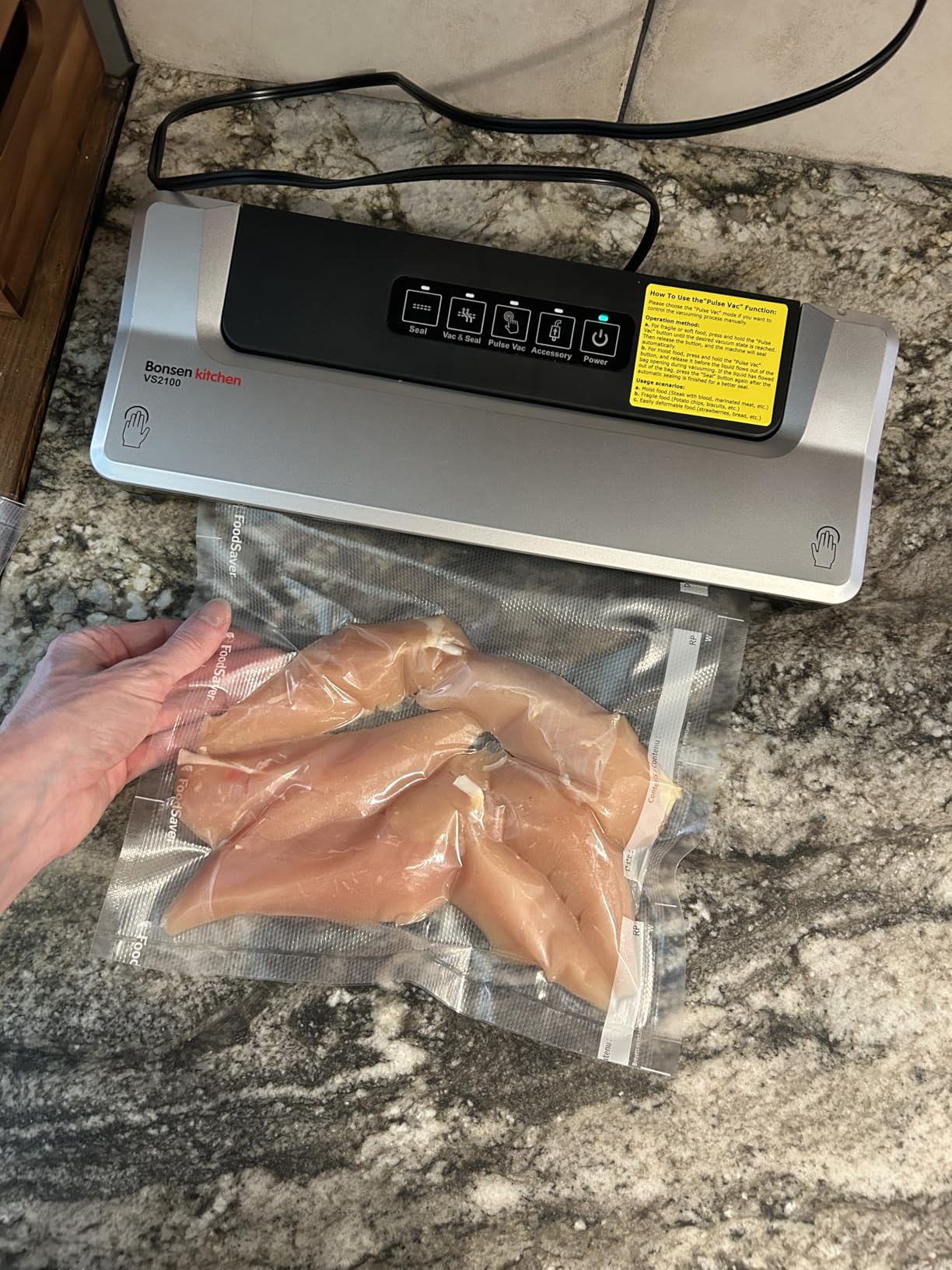 Bonsenkitchen Vacuum Sealer Machine, Multiple Modes For Meal Prep,Silver customer photo 2