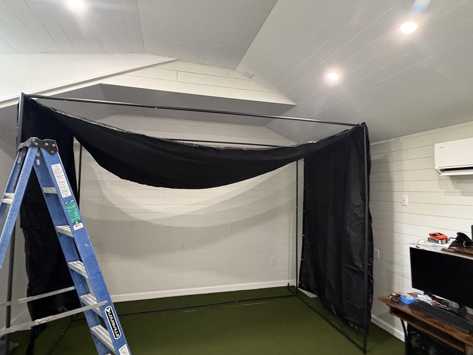GoSports Golf Simulator Enclosure Nets - Complete Set with Frame and HD Impact Screen Kit - Indoor At Home Golf Training Equipment - Choose 10x8 ft, 12x9 ft, or 14x8 ft customer photo 1