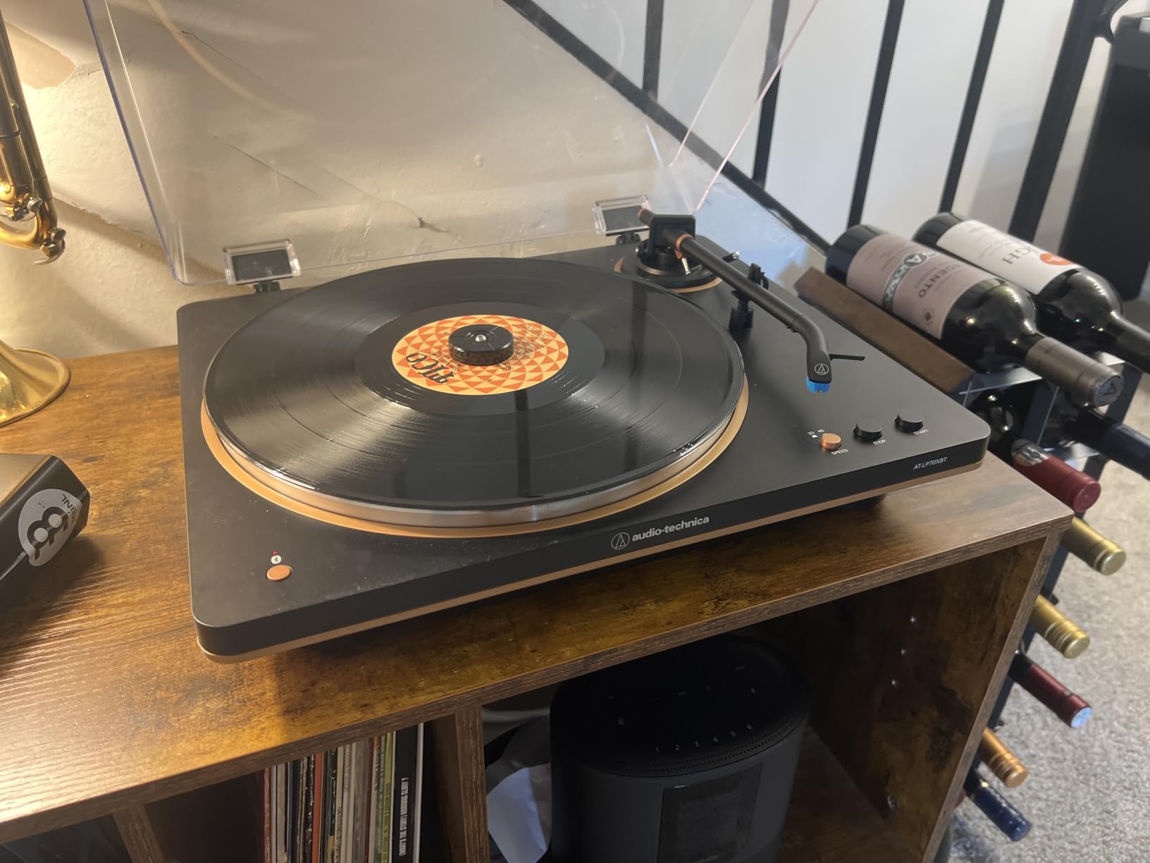 Audio-Technica AT-LP70XBT Wireless Turntable (Black/Bronze) | Fully automatic belt-drive turntable with Bluetooth and AT-VM95C cartridge for vinyl, streaming and analog audio customer photo 2
