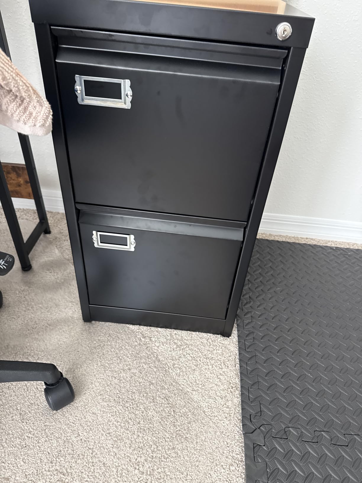BYNSOE 2 Drawer File Cabinet with Lock Vertical Filing Storage Cabinet Office Home Steel Vertical File Cabinets for Letter Size File Cabinet Locked, Assembly Required customer photo 1