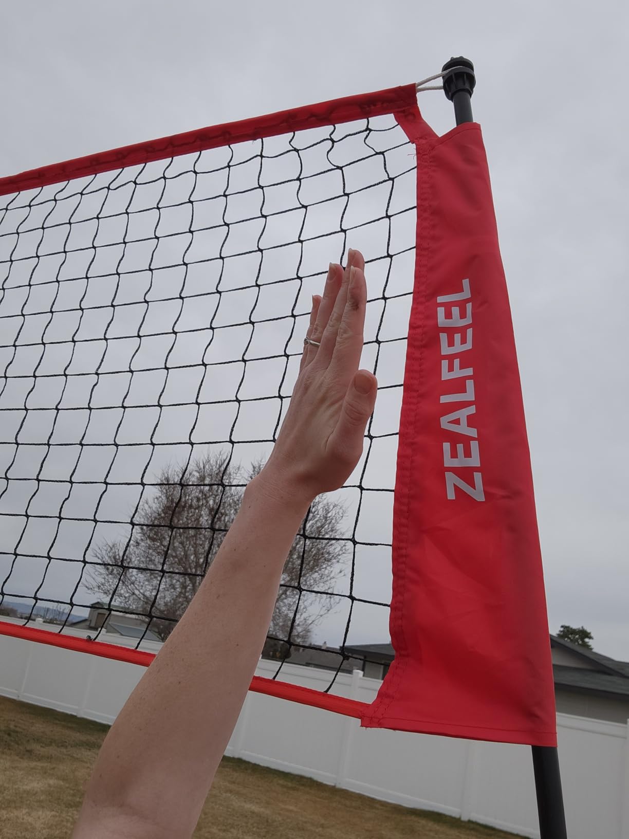 ZEALFEEL Portable Volleyball Net, 12/20FT Adjustable Net for Backyard customer photo 1