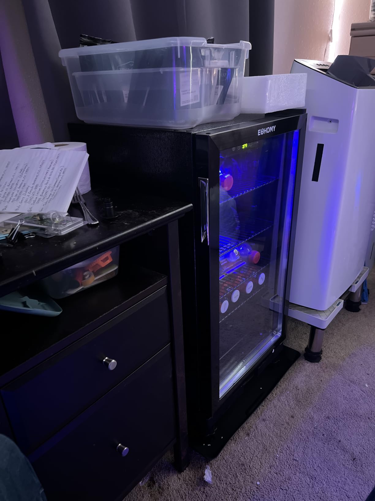 EUHOMY 145 Can Mini Fridge, 4.5 Cu.ft Beverage Refrigerator with Glass Door customer photo 2