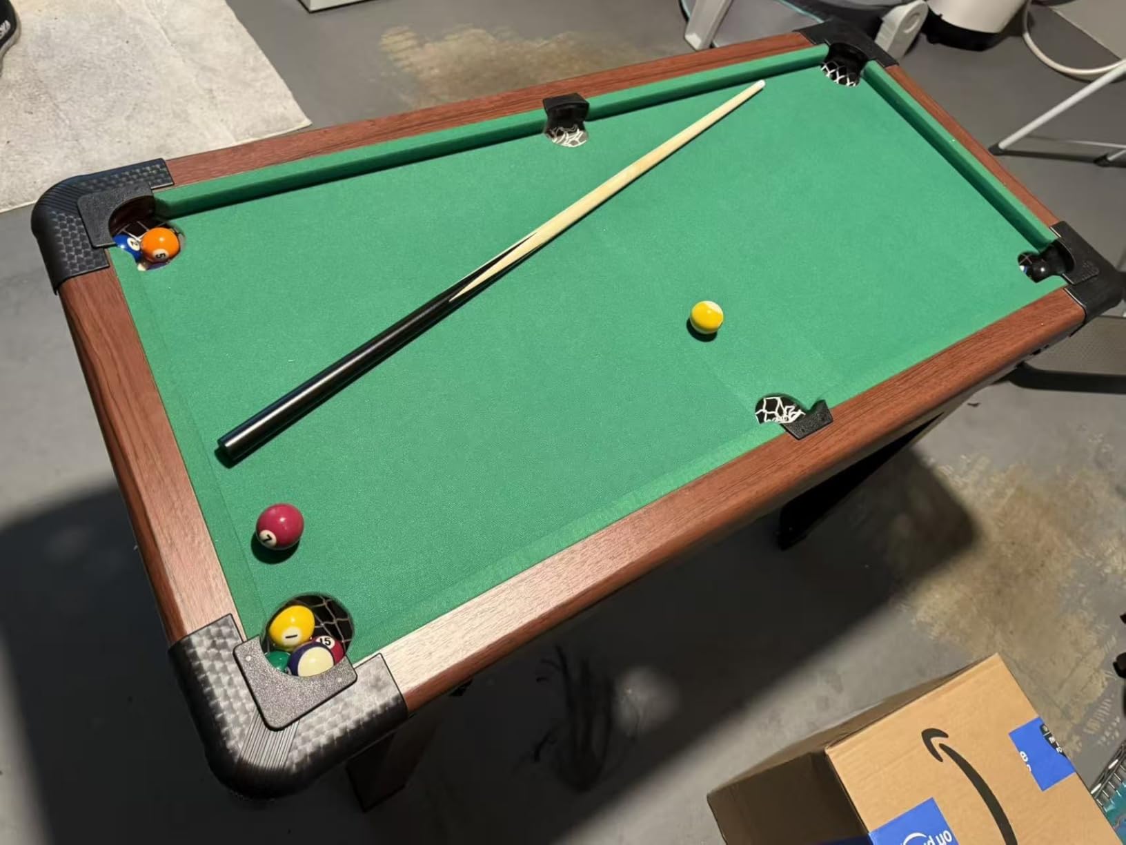 GYMAX Pool Table, 48 Inch Wooden Billiard Tables with 16 Balls, 2 Cue Sticks, 2 Chalks and Brush, Snooker Table Mini Pool Table for Kids, Family, Party customer photo 1