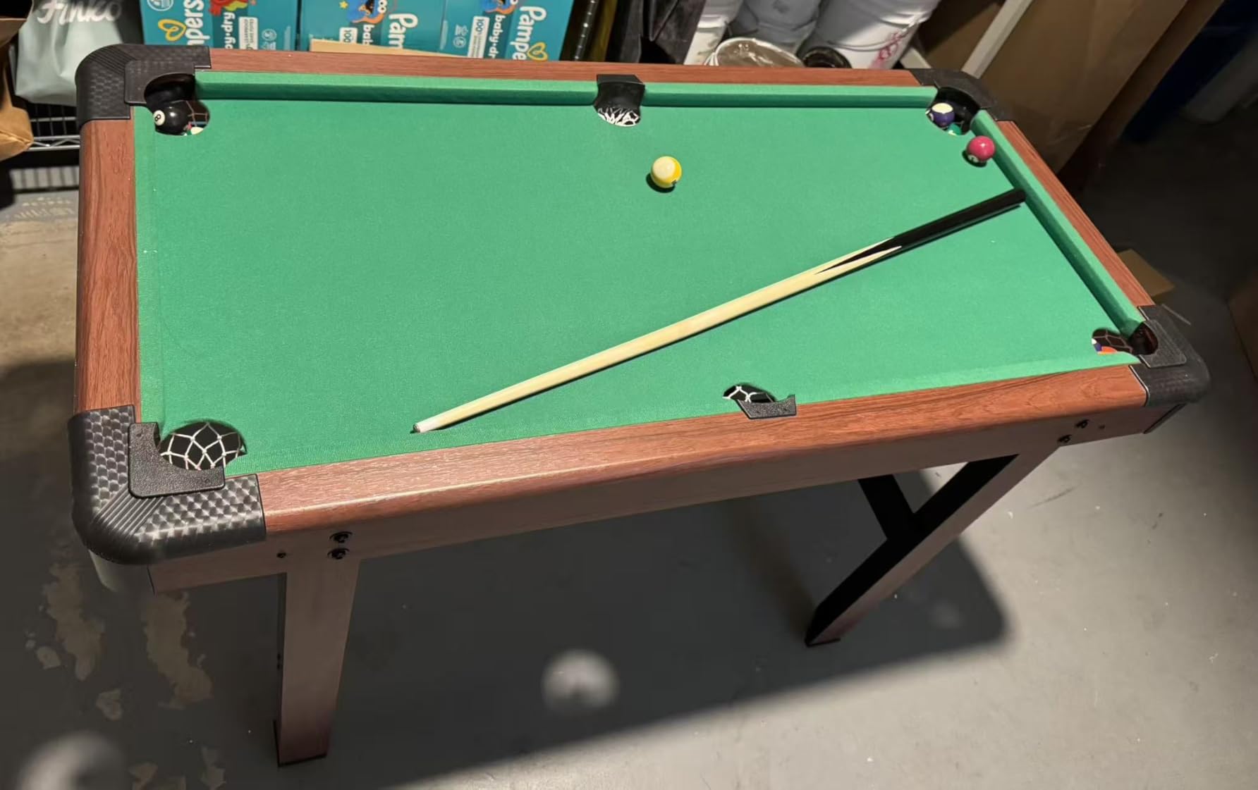 GYMAX Pool Table, 48 Inch Wooden Billiard Tables with 16 Balls, 2 Cue Sticks, 2 Chalks and Brush, Snooker Table Mini Pool Table for Kids, Family, Party customer photo 2
