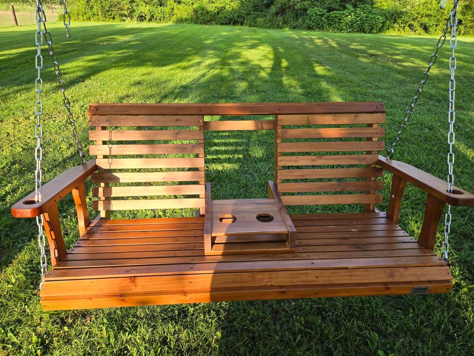 VEVOR Outdoor Wooden Porch Swing, 880lbs 4.5FT Heavy Duty Haning Porch Swings Bench Chair for Patio, Garden and Courtyard customer photo 1