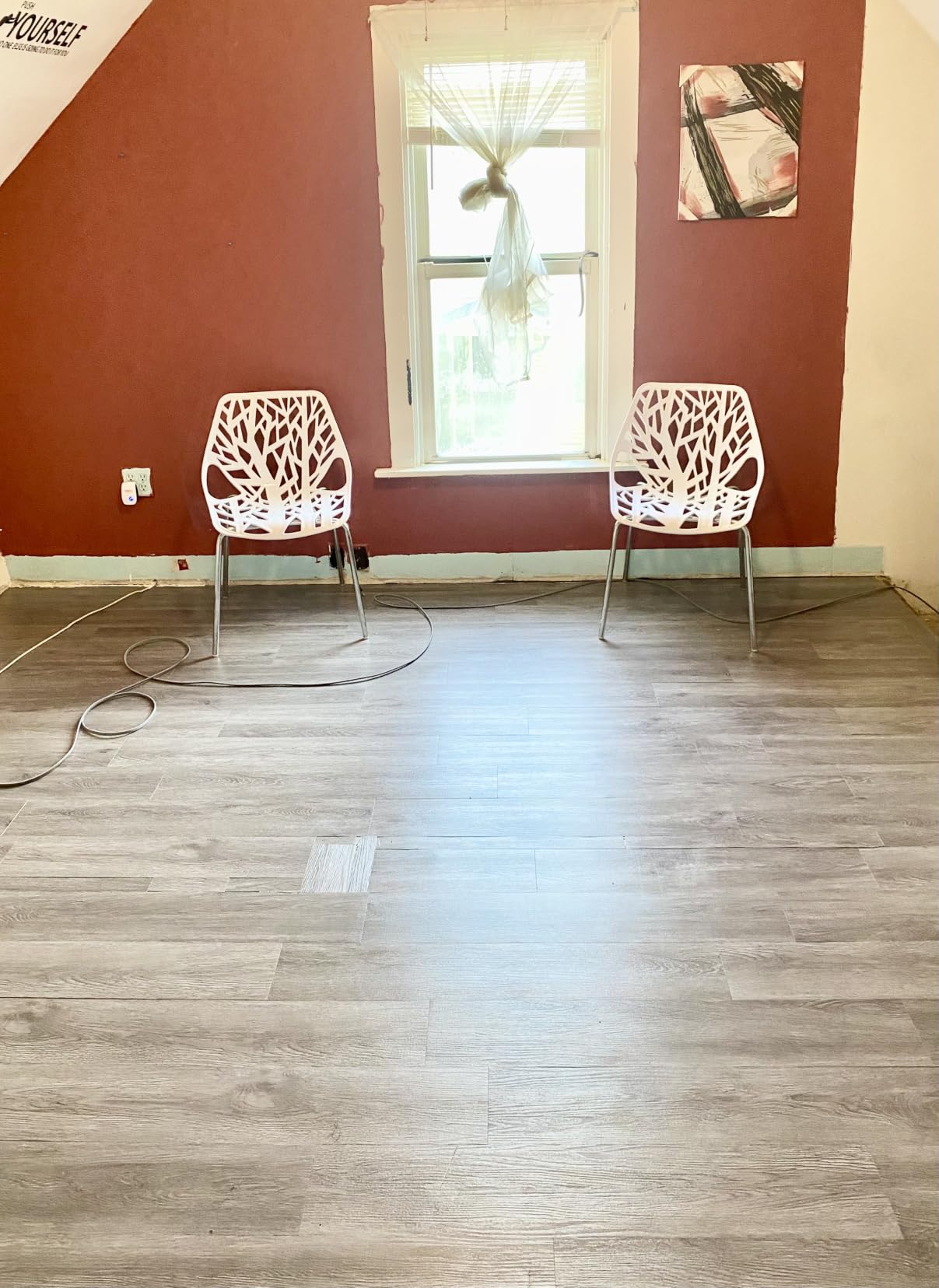 ATOPOSE 36-Pack 54 Sq.ft Peel and Stick Vinyl Flooring,Black Wood Texture customer photo 1