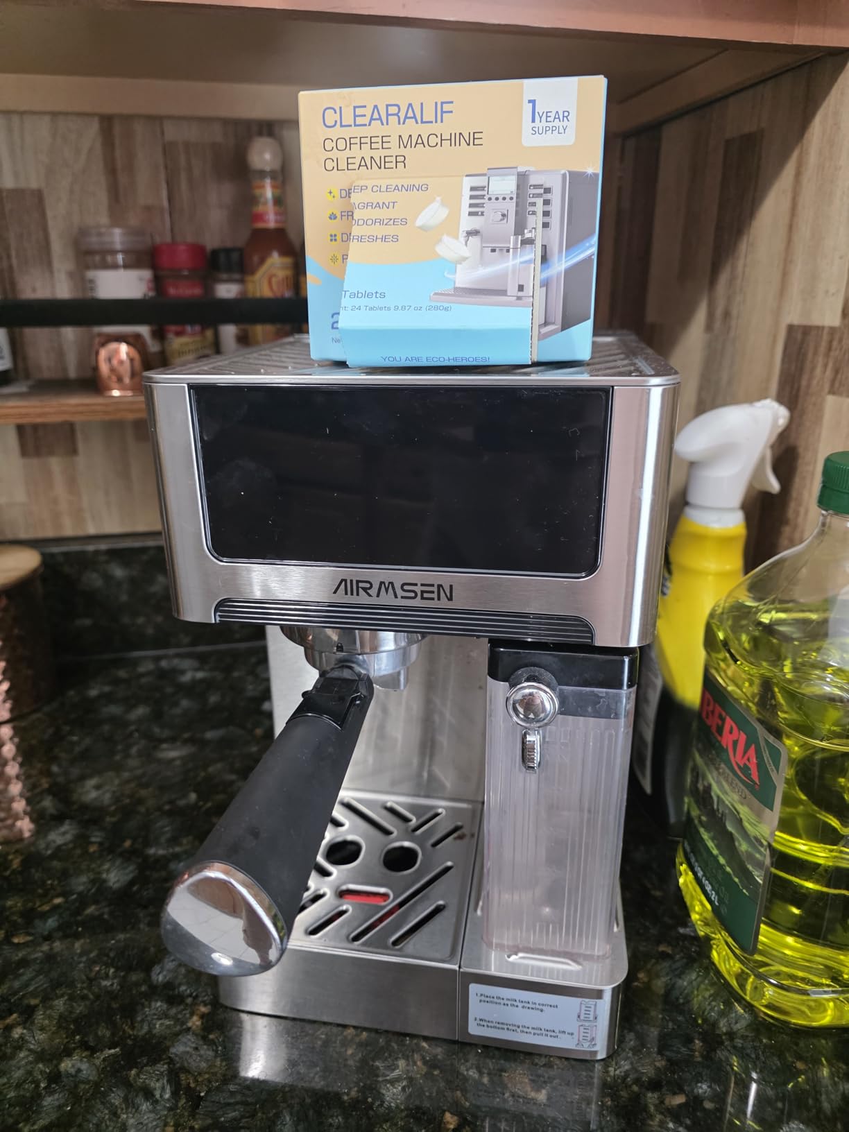 AIRMSEN 20 Bar Espresso Machine with Automatic Milk Frother, Cappuccino & Latte Coffee Maker with Quick Brew Dual Boiler (1350W + 1000W), Stainless Steel, 60oz Water Tank, Touchscreen customer photo 1