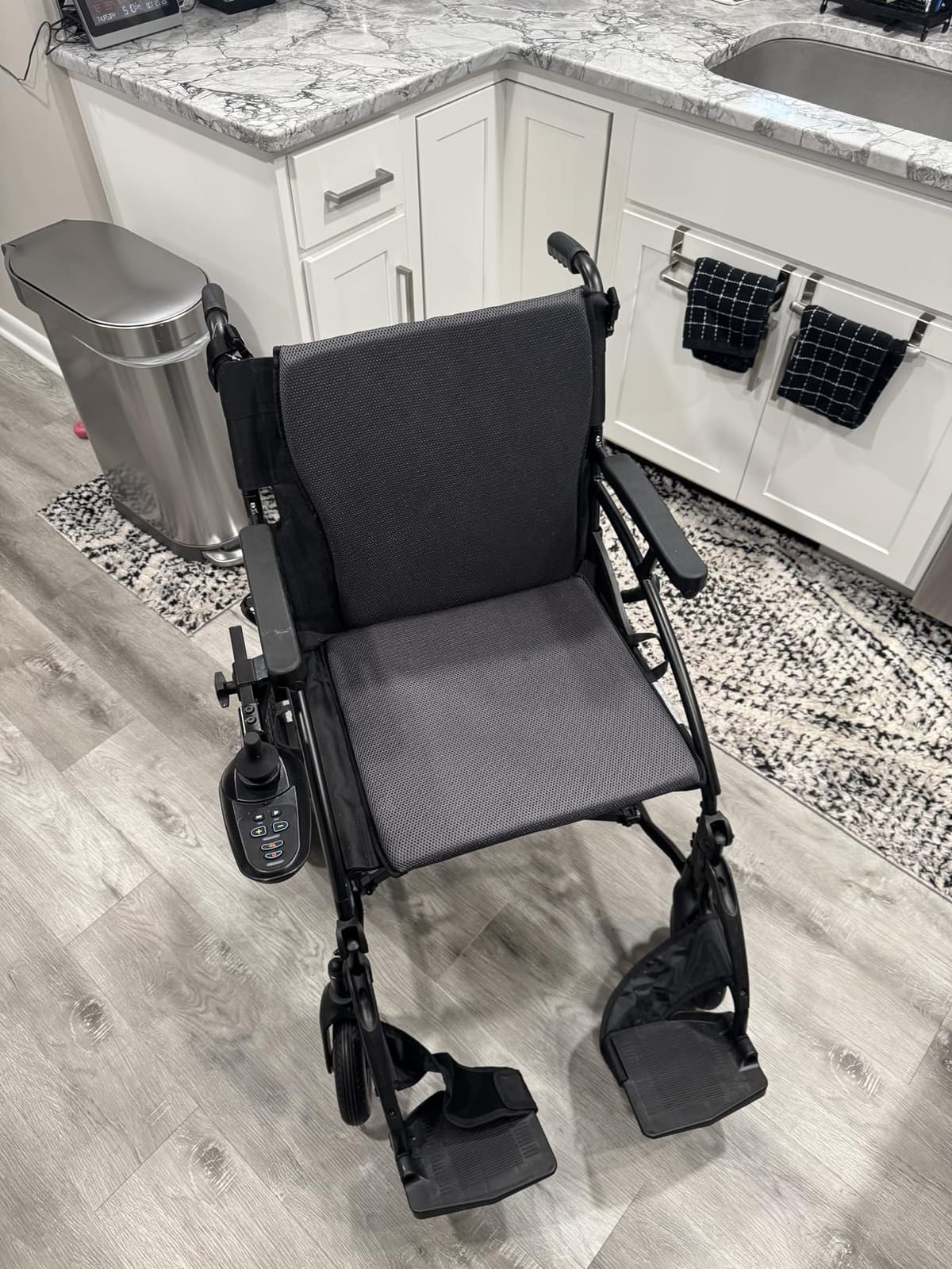 SLF30 Electric Wheelchair, Foldable Durable Motorized Wheelchairs for Adults with 19 Inch Seat and Supports Up to 300 lbs Airline Approved(36 Lbs, Grey) customer photo 1