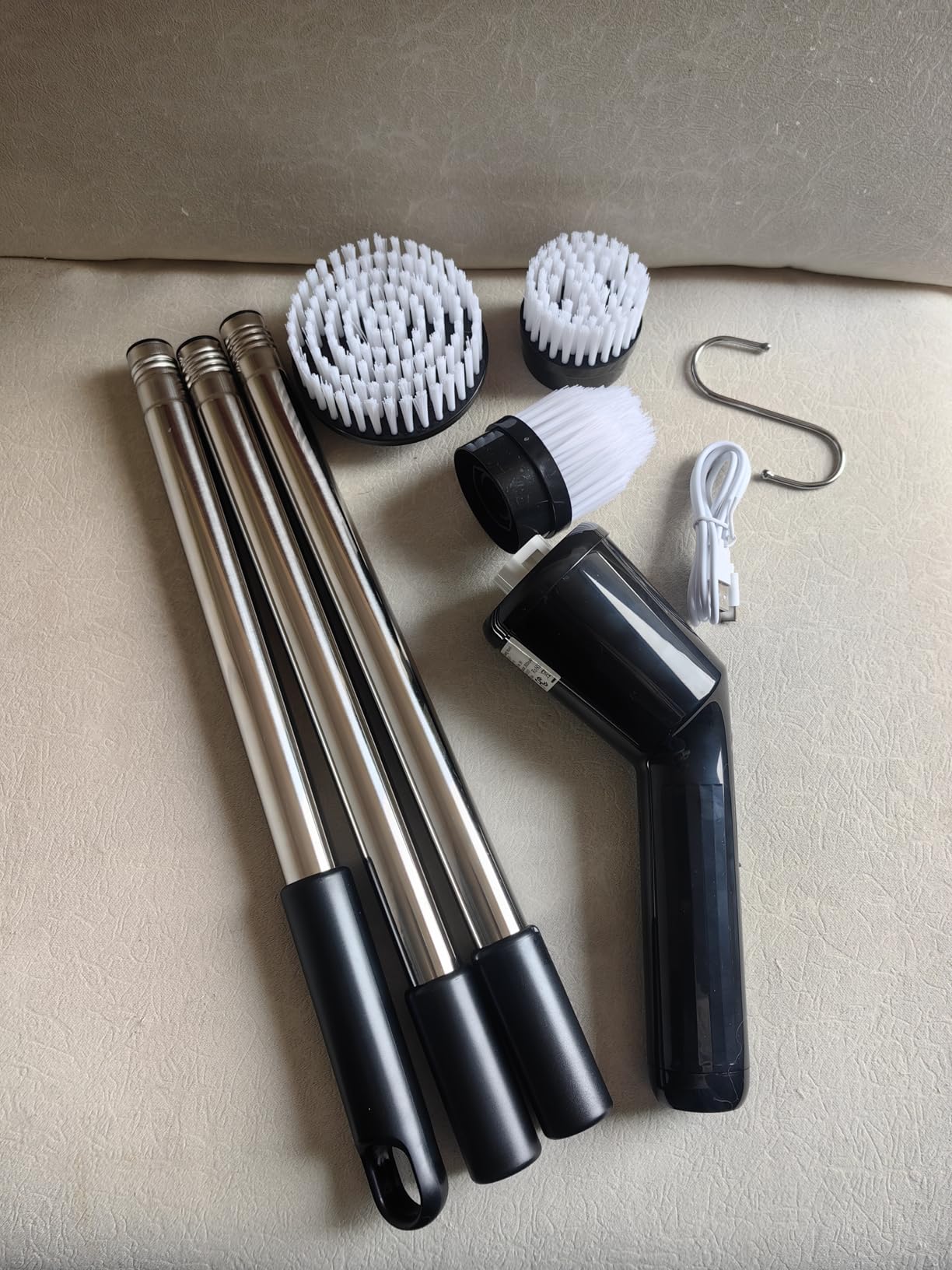 Electric Spin Scrubber for Bathroom, Shower Scrubber with Long Handle customer photo 2