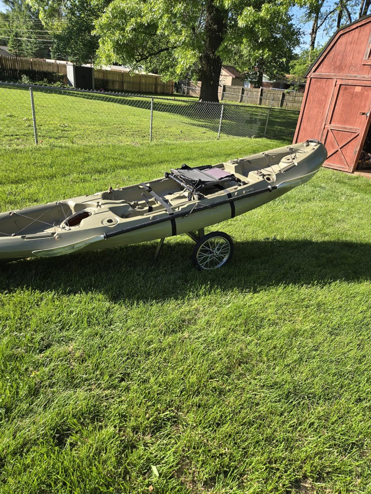 Kayak Beach Cart, SUP Cart,Width Adjustable Universal Canoe Dolly Heavy Duty Kayak Trolley with 16