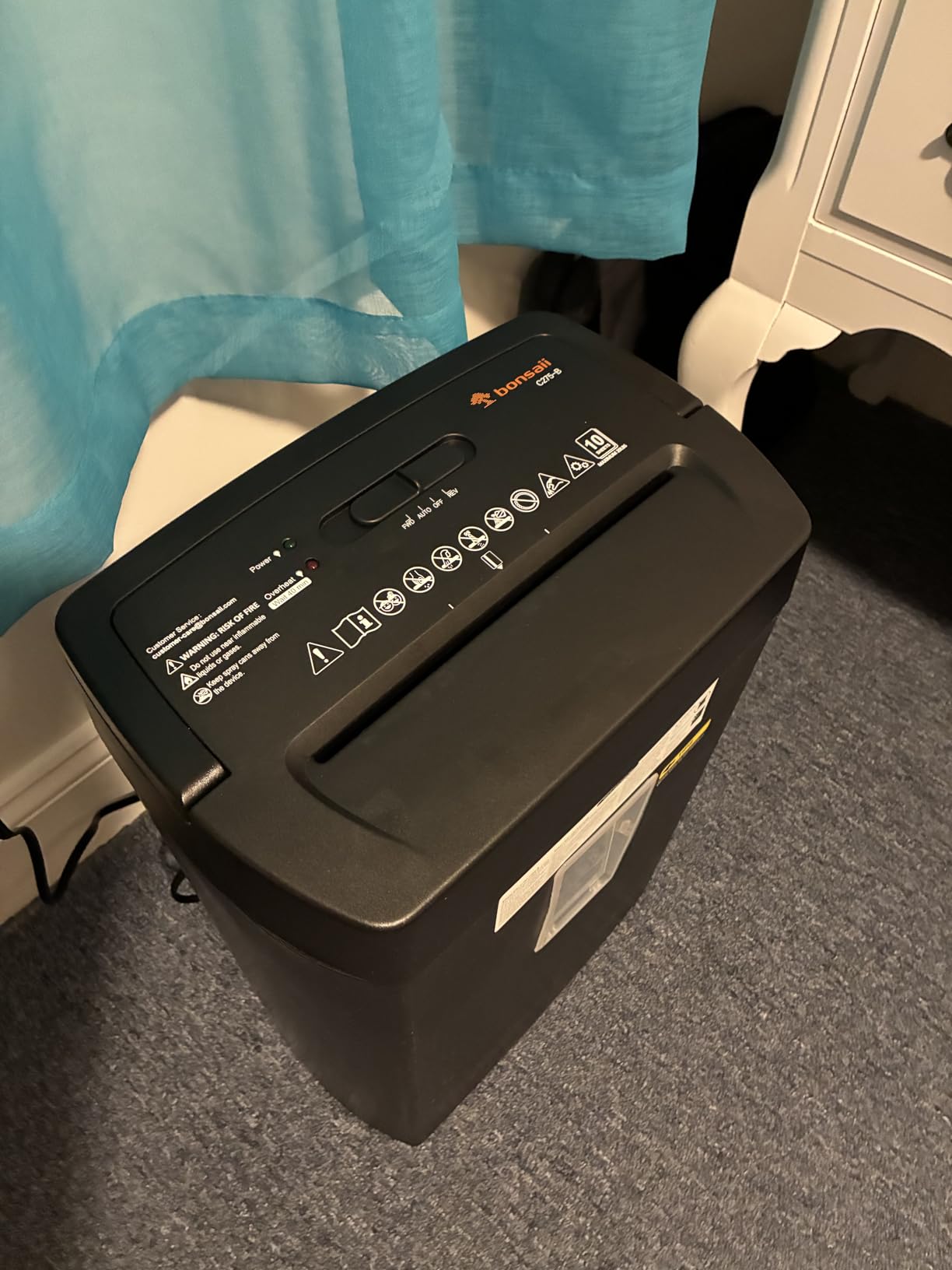 Bonsaii Micro Cut Paper Shredder, 10-Sheet, Home Office, 5.5-Gallon bin customer photo 1