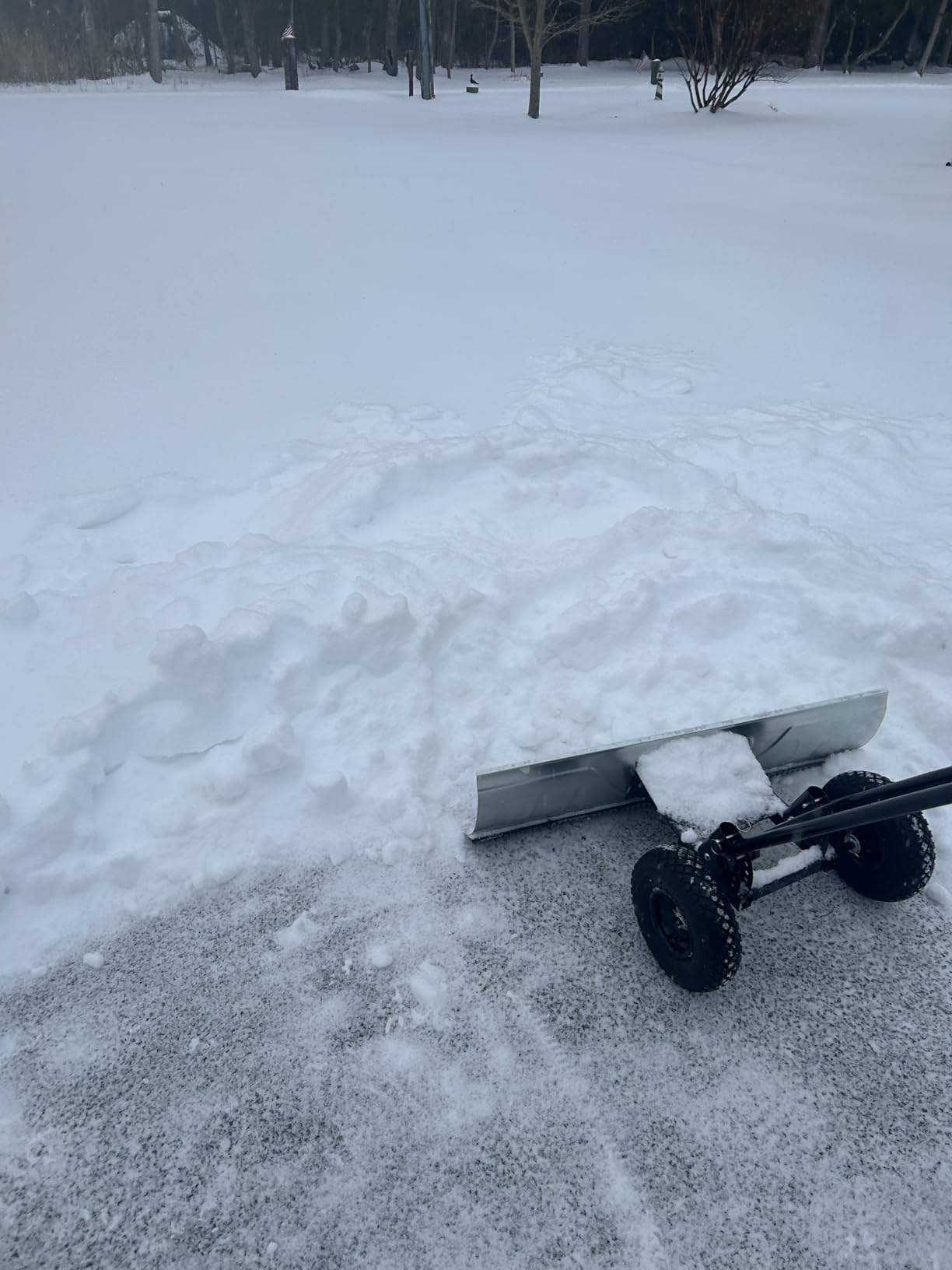 Best Choice Products 36in Galvanized Blade Heavy-Duty 2-Wheel Snow Pusher Hand Plow for Snow Removal w/Wheels, Adjustable Handle, Blade Angle - Black customer photo 2