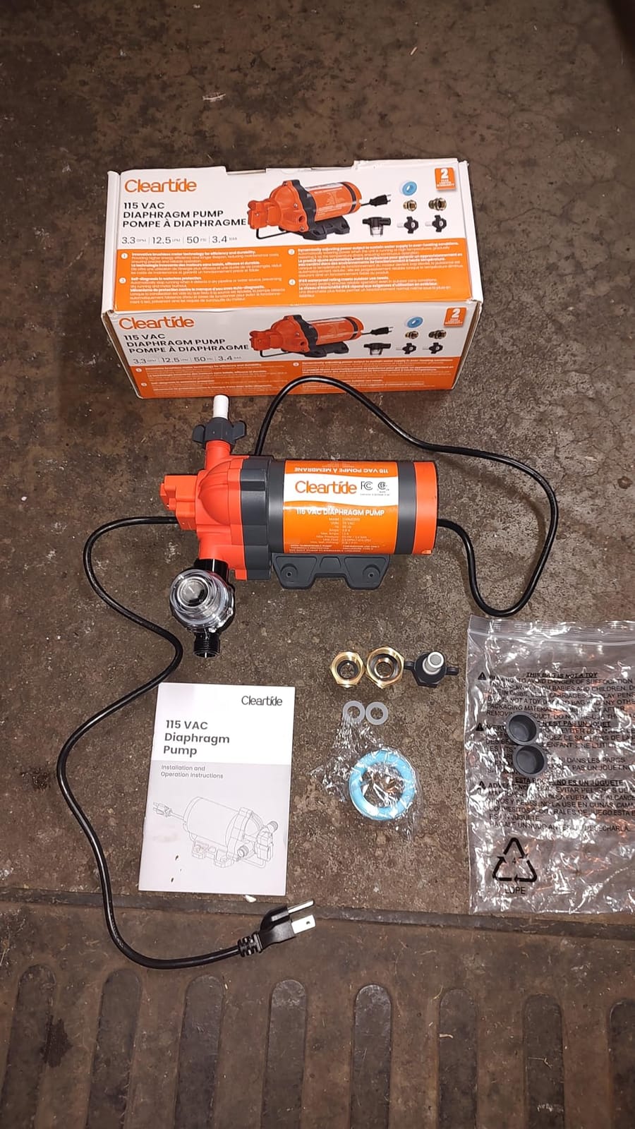 Cleartide Diaphragm Water Pump, 115V, 3.3 GPM, 50 PSI, Self-Priming 10FT, Self-Diagnosis & Dry-Run Protection, Built-In Pressure Switch, Water Pressure Booster Pump for Home Use customer photo 2