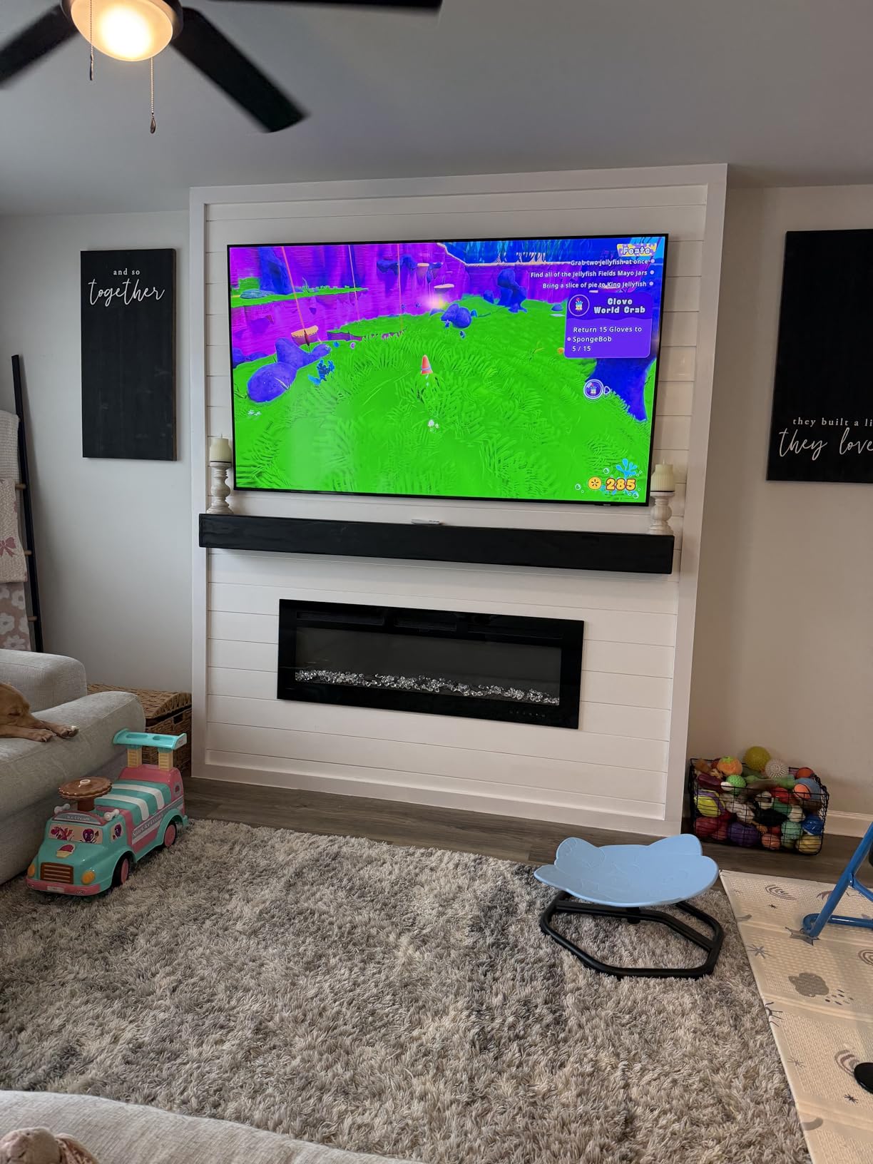 EUHOMY 50 Inch Electric Fireplace Recessed and Wall Mounted customer photo 1