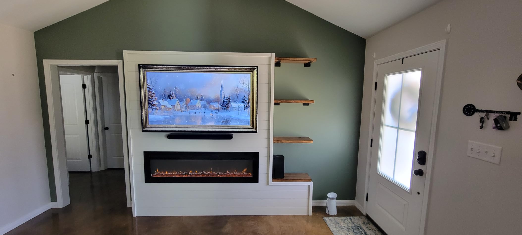 EUHOMY 50 Inch Electric Fireplace Recessed and Wall Mounted customer photo 2