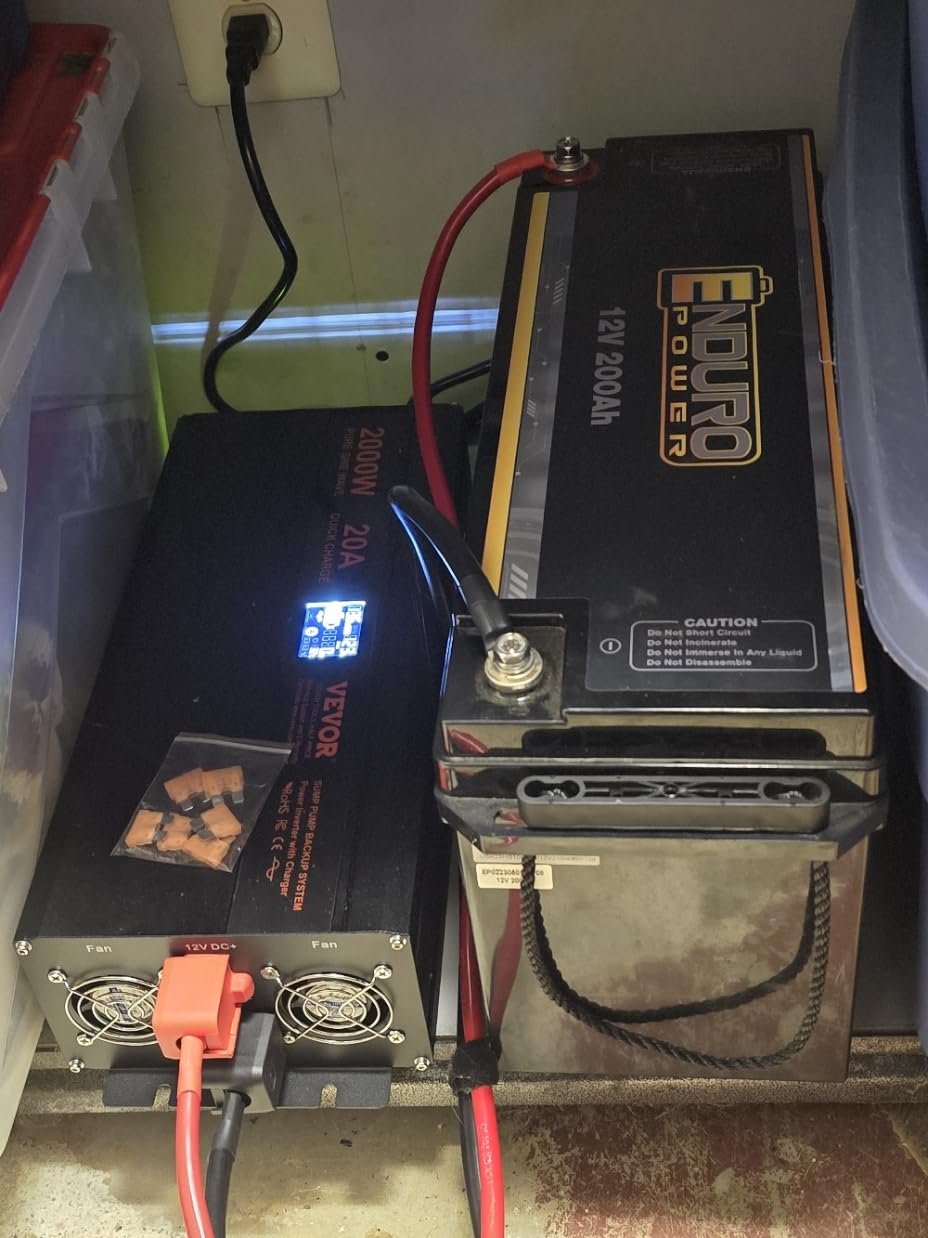 VEVOR 2000W Sump Pump Battery Backup System LCD Display Corded Auto Switch customer photo 1