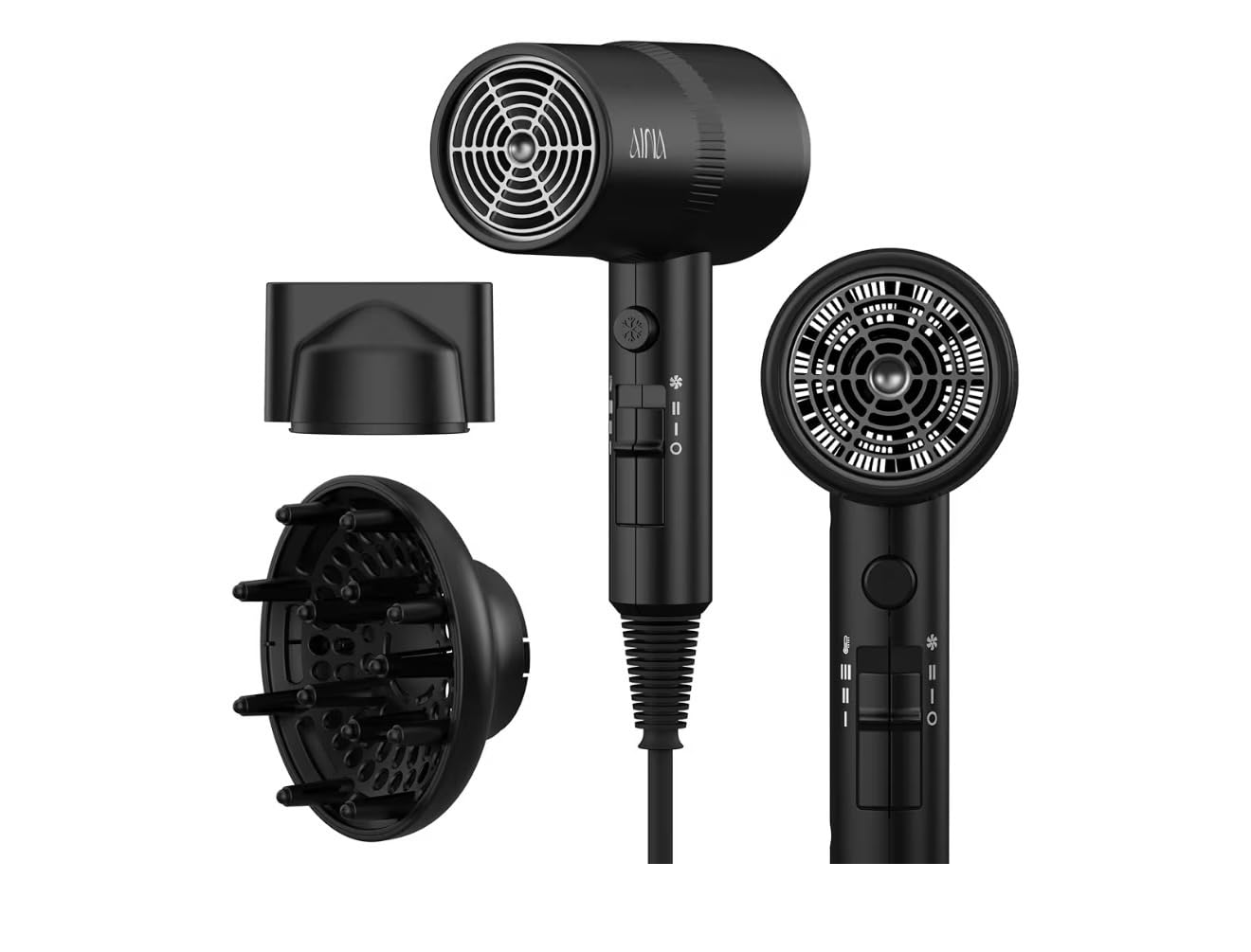 AINA Diffuser Hair Dryer Full-Featured Blow Dryer 110V/1600W(Vader Black) customer photo 2