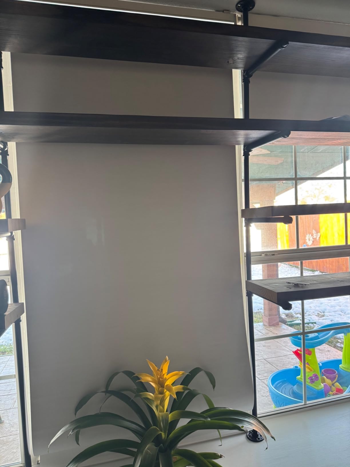 Motorized Blinds No Drill Automatic Blinds for Windows Cordless Roller Shades Electric Blinds with Remote Control Smart Blinds (White, 34.5 x 72) customer photo 1