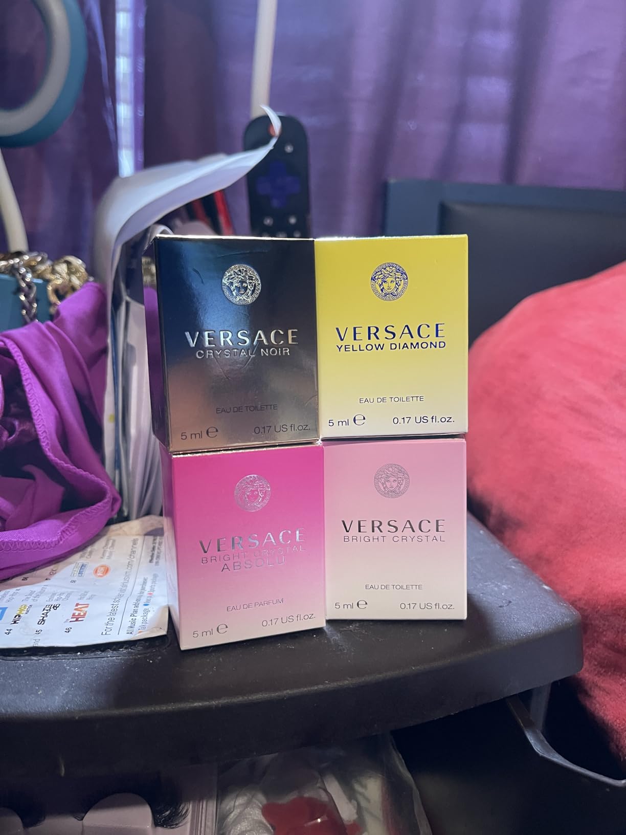 Versace Perfume for Women Set of 4 Mini, Bright Crystal, Yellow Diamond, Crystal Noir, Bright Crystal Absolu, Perfume for Women Fragrance Sampler Set Designer Womens Samples (4 Count, 0.17 oz) customer photo 2