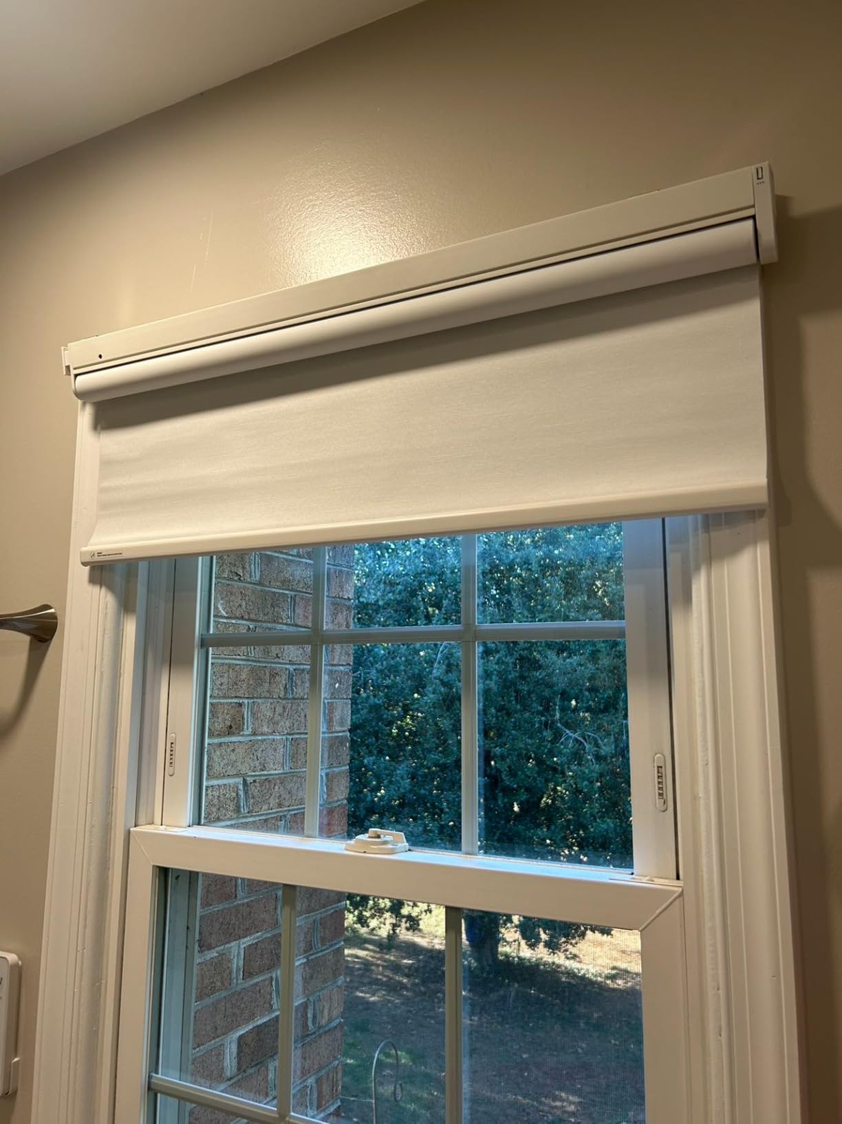 No-Drill Motorized Blackout Blinds with Remote, White, 34.5