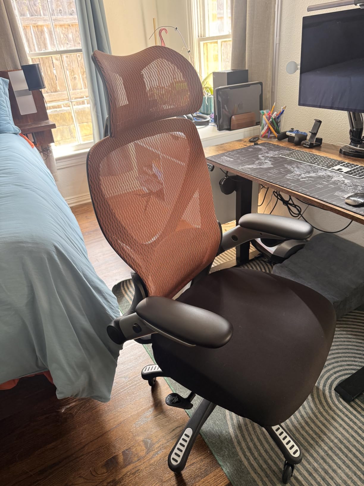 ELABEST X100 Ergonomic Mesh Office Chair with Footrest, Big and Tall Home Desk Chair with 5D Flip-Up Arms, Adjustable 3D Lumbar Support, Gaming & Executive Computer Chairs customer photo 1