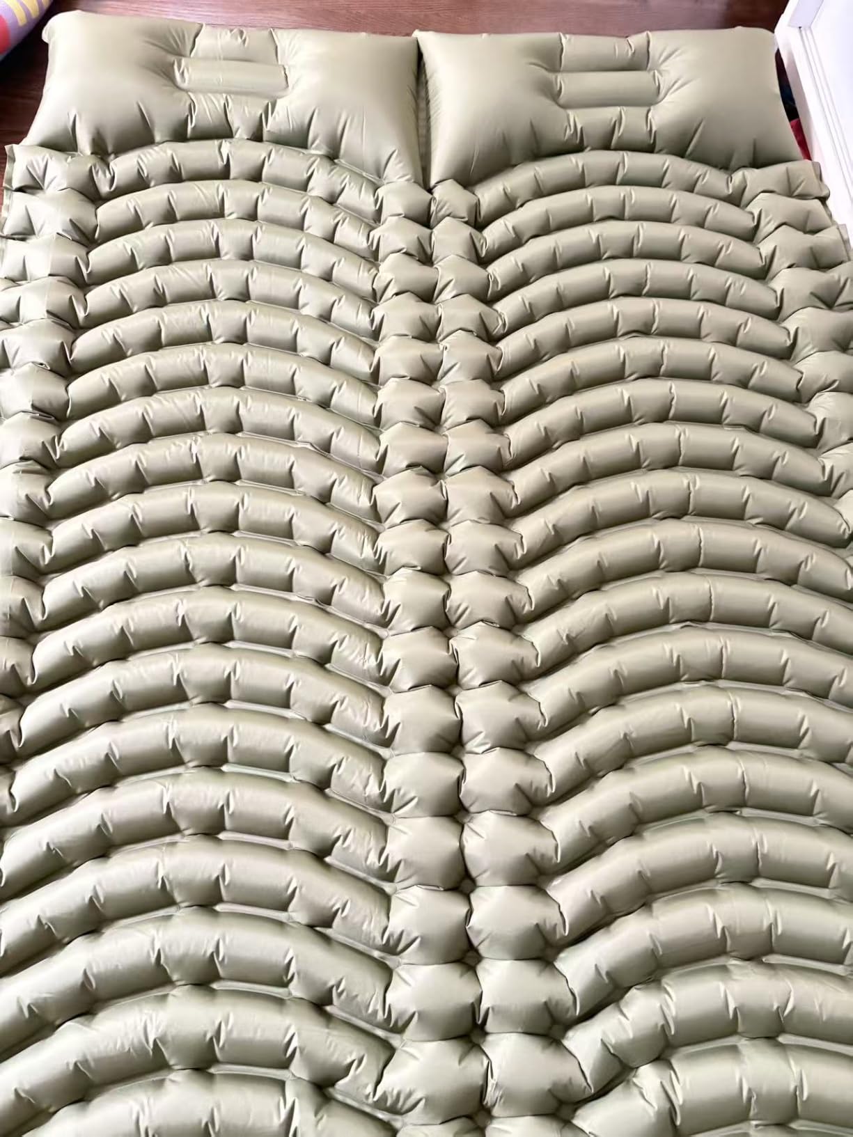 Double Camping Sleeping pad with Pillow & Built-in Foot Pump customer photo 1