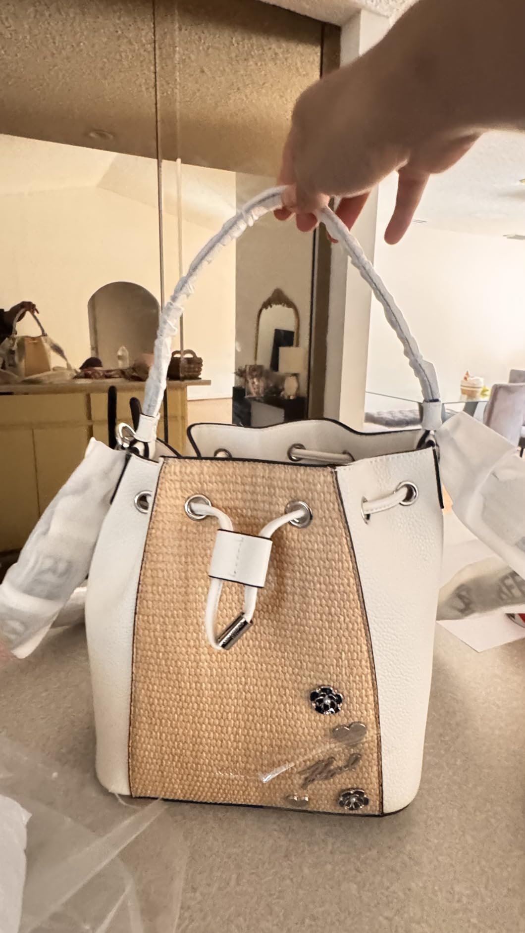 KARL LAGERFELD Women's Adele Bucket Bag Handbag customer photo 1