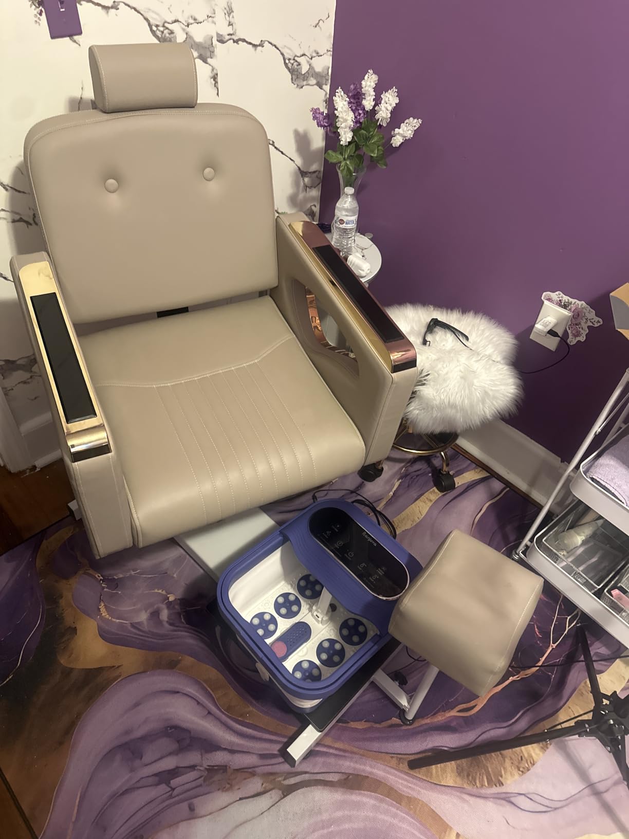 Reclining Spa Pedicure Chair, Pedicure Station No Plumbing for Nail Tech customer photo 1