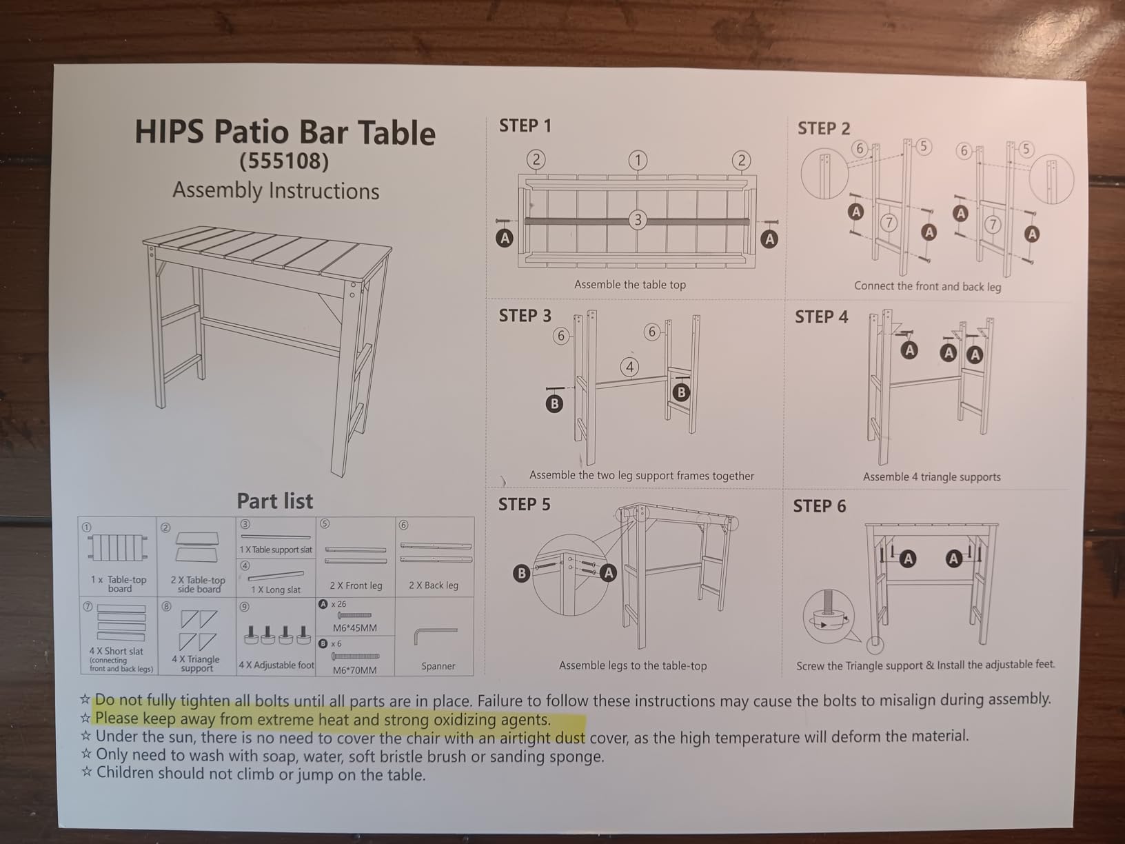 3-Piece Outdoor Bar Set, 42