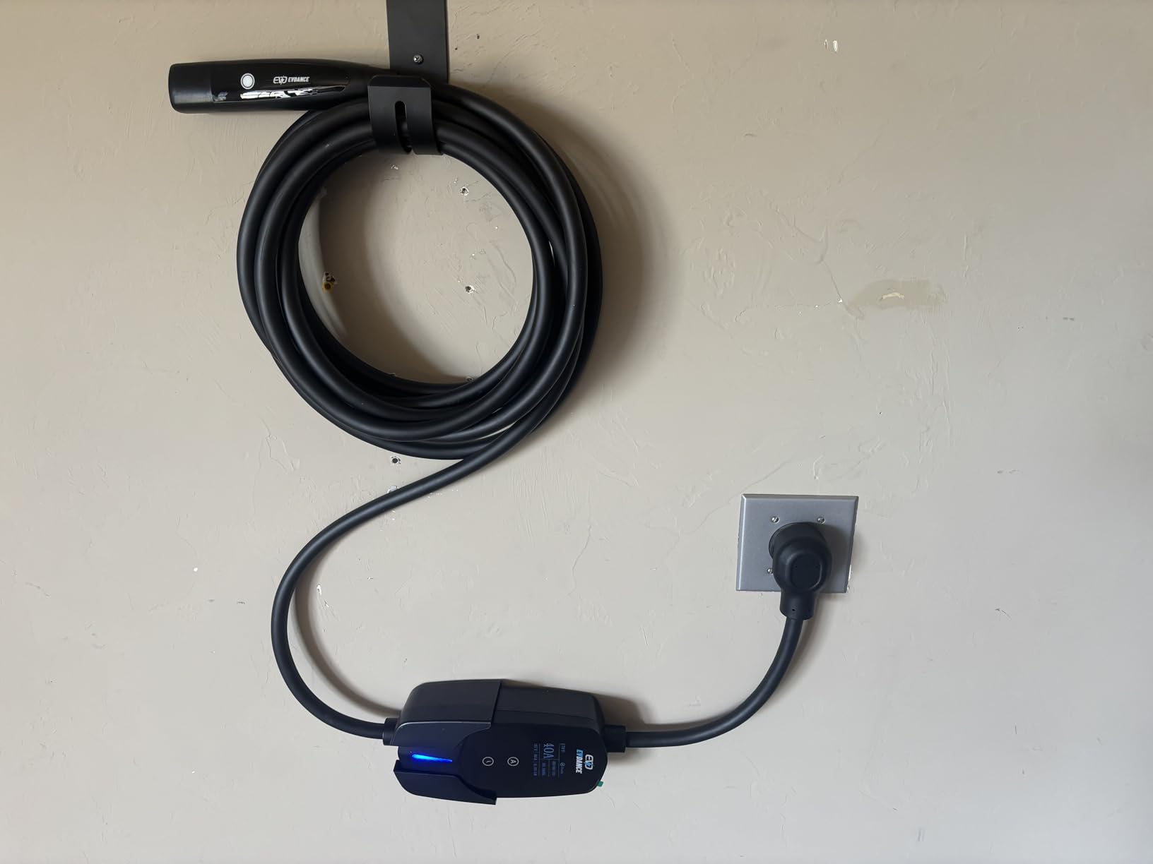 EVDANCE Level 2 EV Charger for Tesla, 40A / 9.6kW Fast Home EV Charging Station with NEMA 14-50 Plug, 25FT Cable, Adjustable Current & Delay Timer, Compatible with All Tesla Model 3/Y/S/X (NACS Plug) customer photo 2